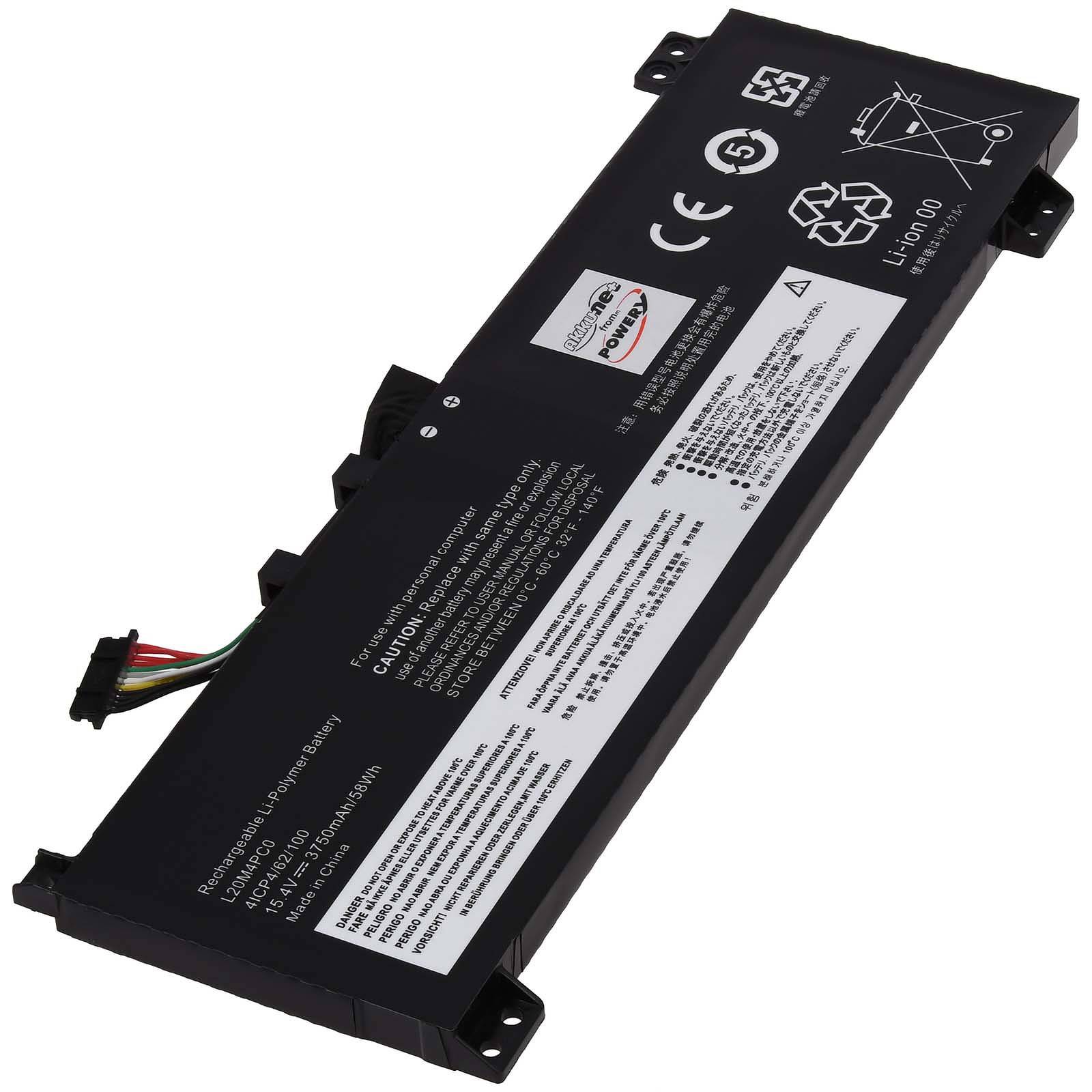 Powery Akku für Lenovo Legion 5-15ACH6H 82JU000KGE Laptop, 15,36V, Li-Polymer