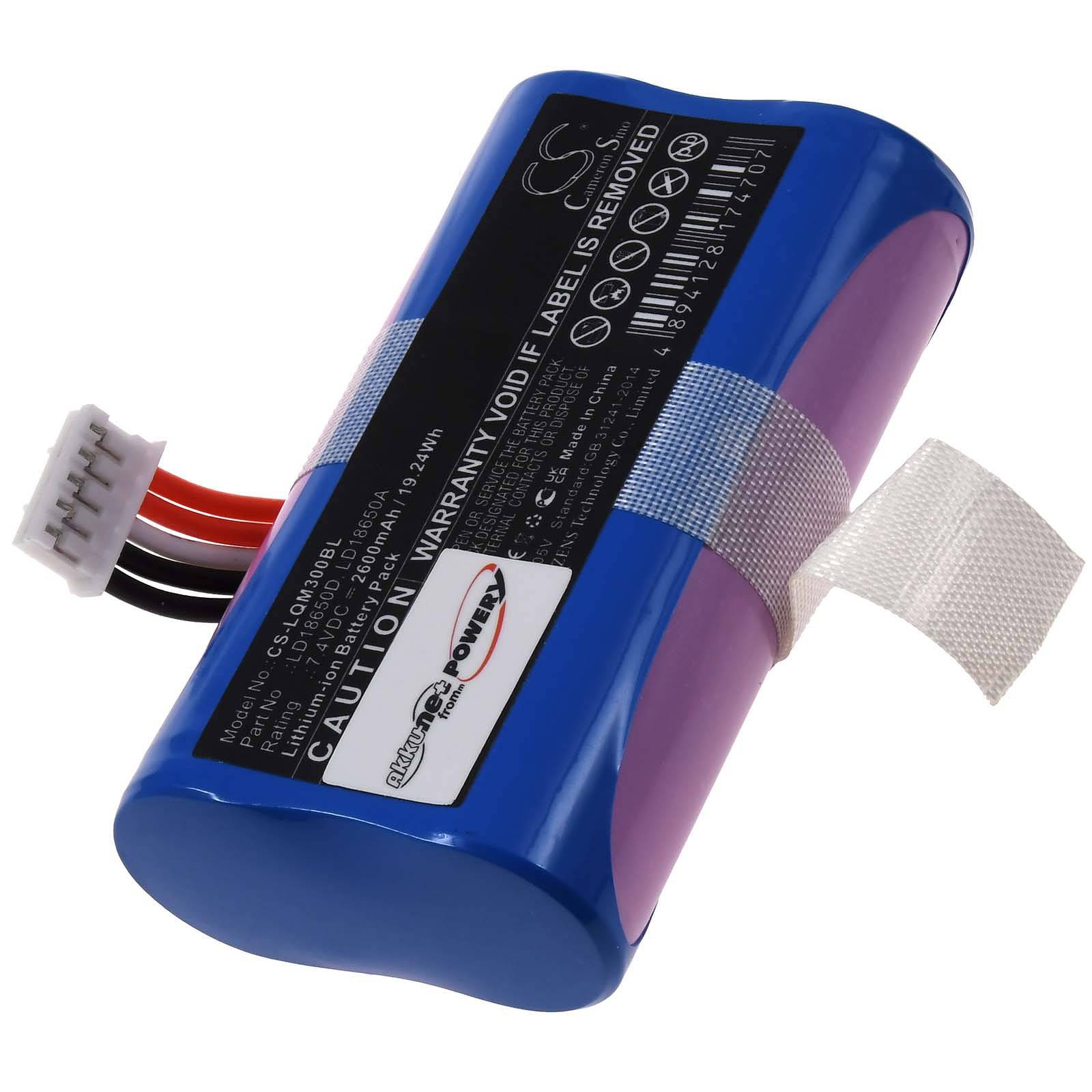 Powery Akku kompatibel mit Newland Typ LD18650D, 7,4V, Li-Ion