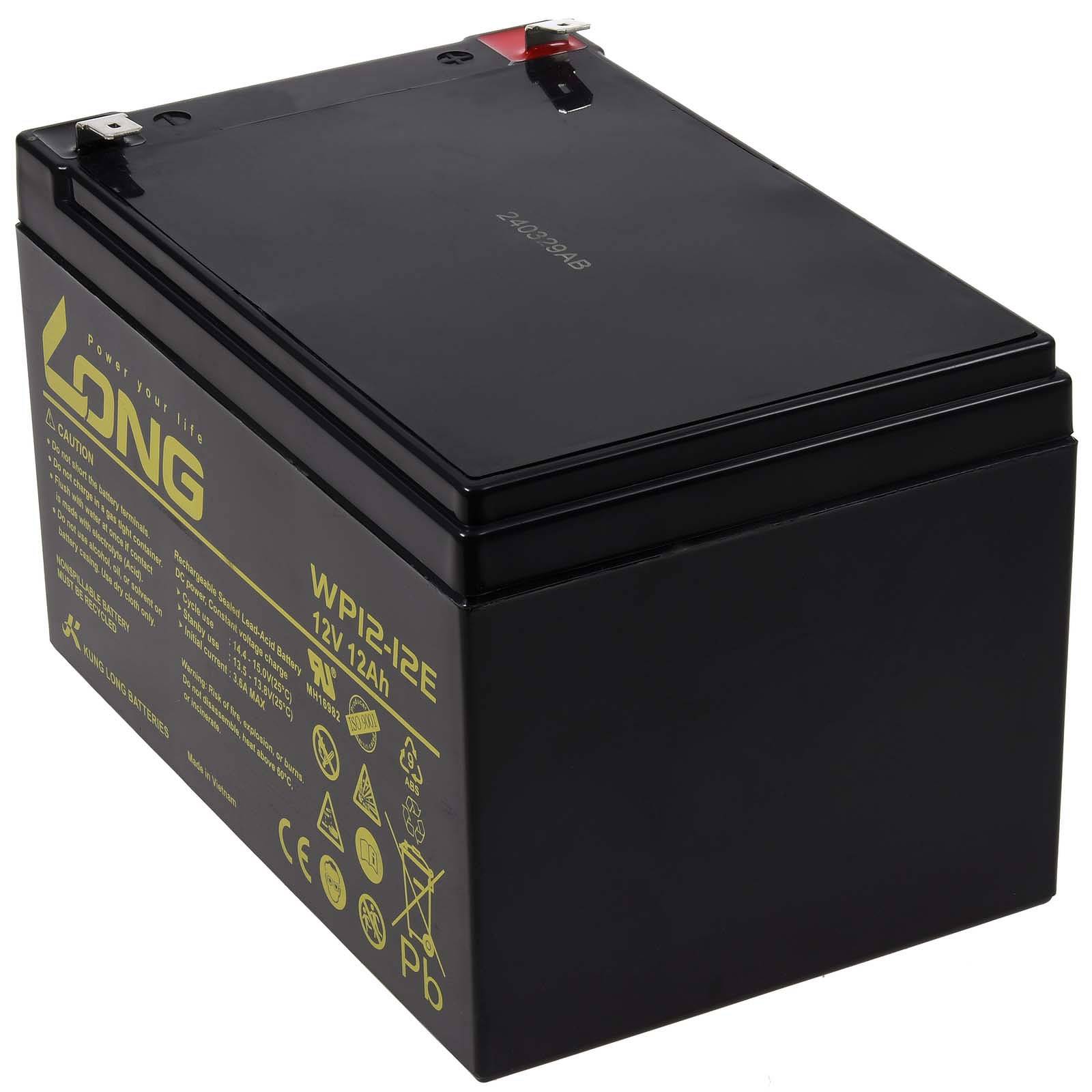 Long Bleiakku WP12-12E Vds mit 6,3mm Faston zyklenfest, 12V, Lead-Acid