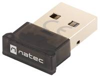 Kleiner schwarz-silberner Natec USB-Wireless-Adapter-Dongle auf weißem Hintergrund.