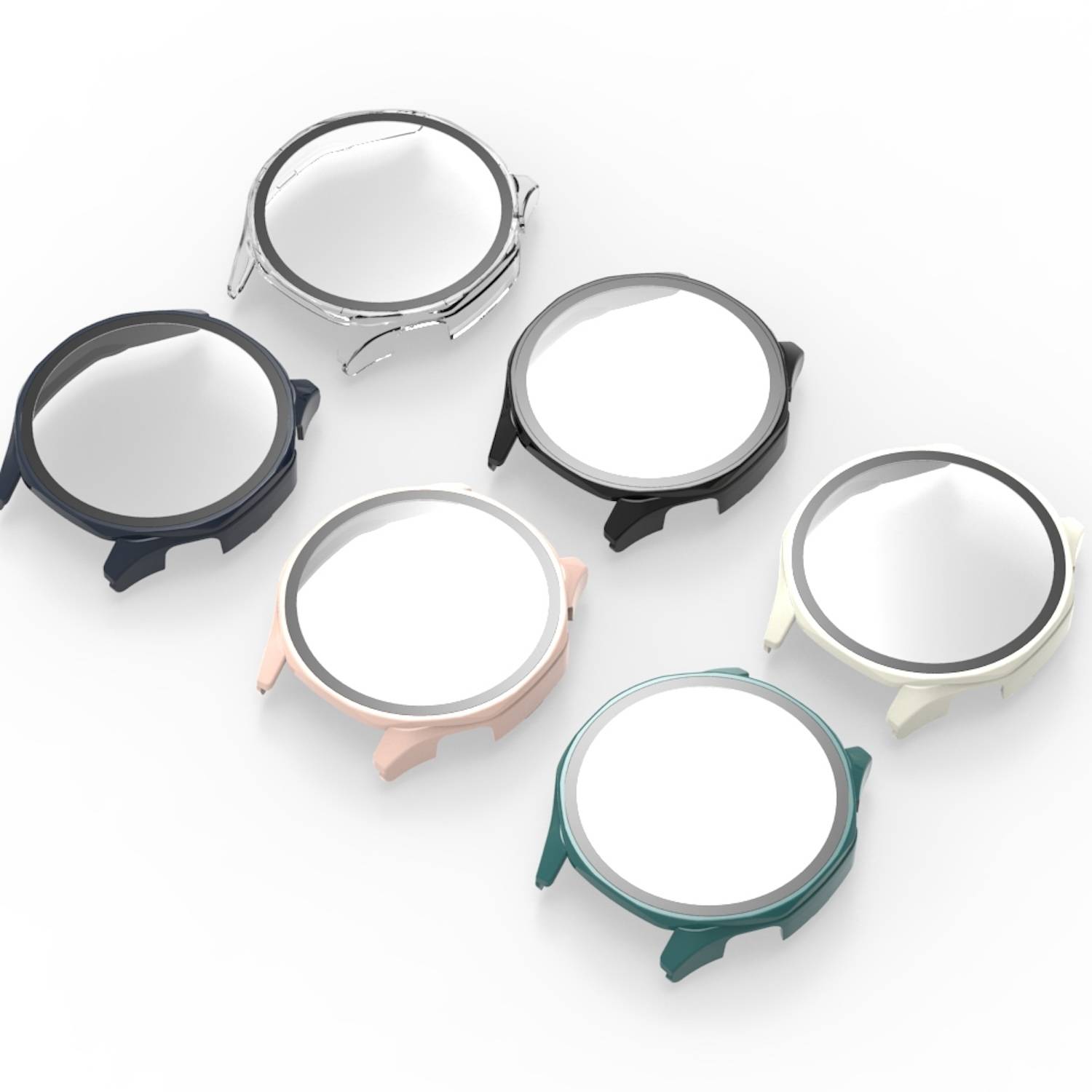 Für Huawei Watch GT 5 46mm Kunststoff Watch PC Hülle + Schutz Hart Glas Schwarz