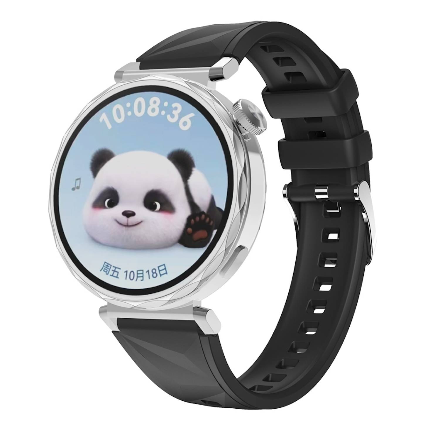 Für Huawei Watch GT 5 41mm Design 18mm Sport Silikon Smart Watch Armband Schwarz