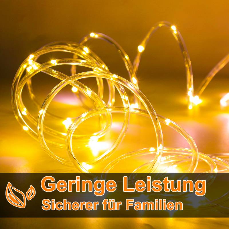 20m LED Lichtschlauch Außen Innen,480 LEDs Wasserfest LED Schlauch,Partylicht Dekobeleuchtung Weihnachten,WarmWeiß