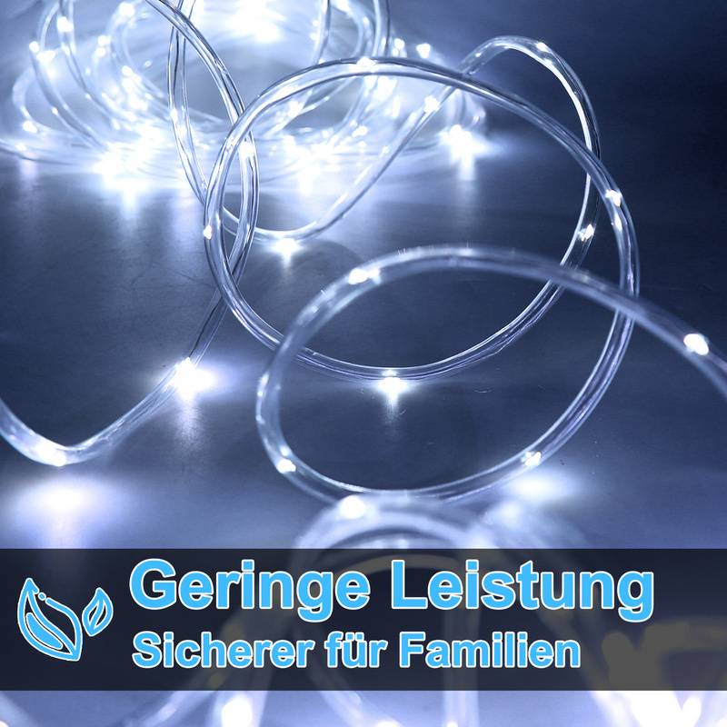 20m LED Lichtschlauch Außen Innen,480 LEDs Wasserfest LED Schlauch,Partylicht Dekobeleuchtung Weihnachten,Weiß
