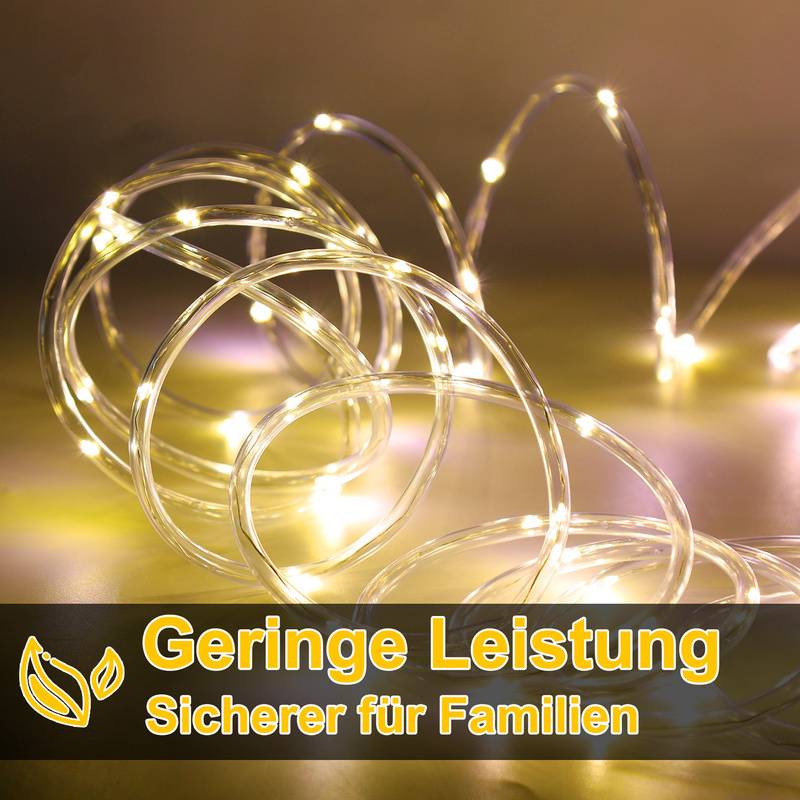 10m LED Lichtschlauch Außen Innen,240 LEDs Wasserfest LED Schlauch,Partylicht Dekobeleuchtung Weihnachten,Gelb