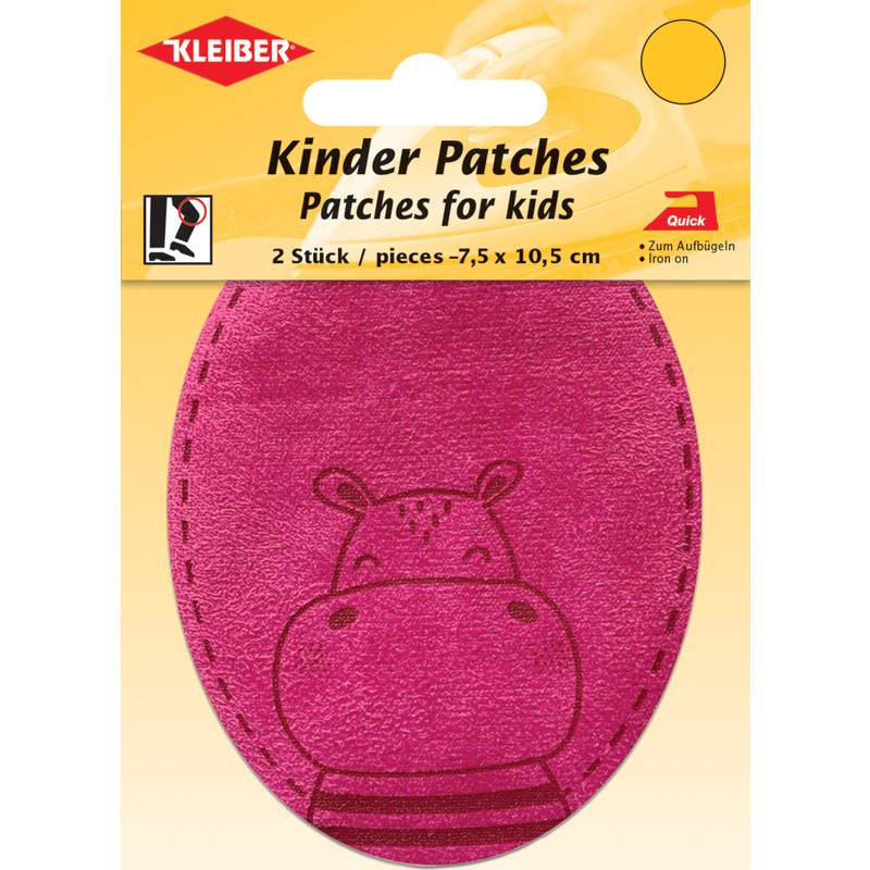 KLEIBER Applikation "Nilpferd", pink, 2er Blister
