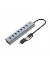 CONCEPTRONIC 7-Port Hub USB-A3.0/-C Adap.->7xA3.0 o.Netz. gr Multimedia-Technik HUBs