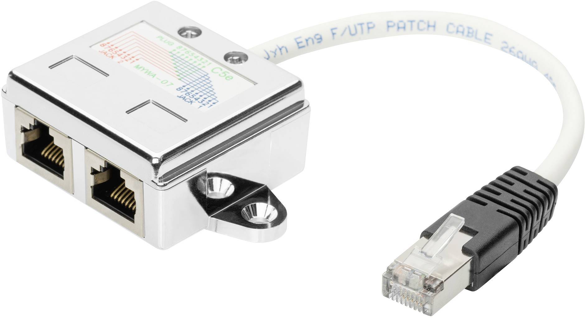 DIGITUS Patchkabel-Adapter, CAT 5e, geschirmt - 1:1 Kabel Patchkabel RJ45 Cat.5e