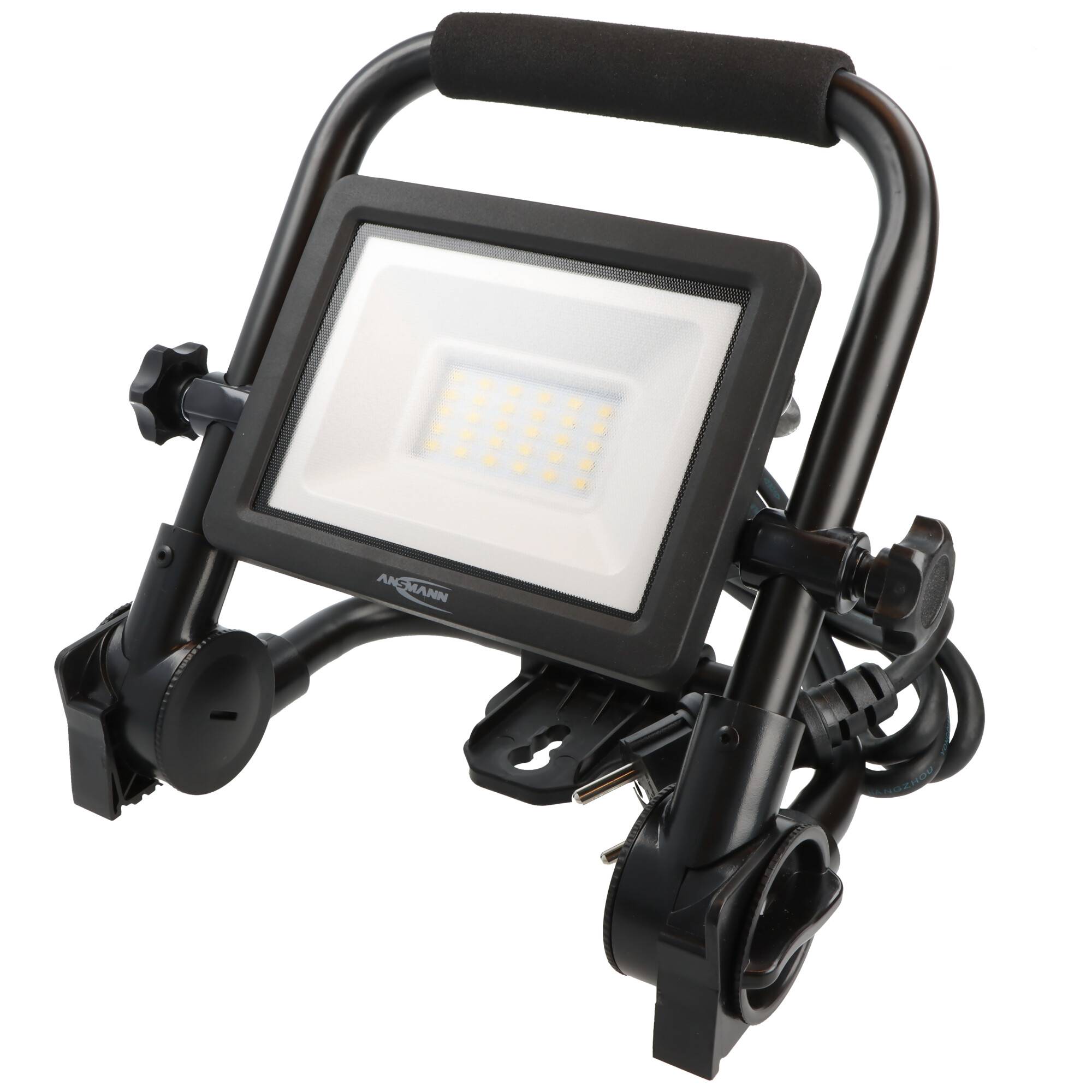 LED-Baustrahler FL20W-AC mit bis zu 2200 Lumen, tragbarer Arbeitsscheinwerfer, Kabellänge 1,8 Meter, 360° verstellbar