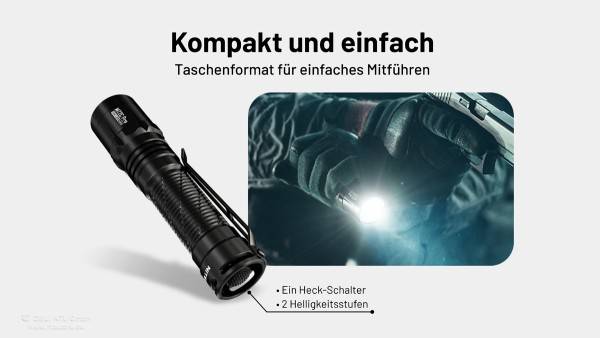 Nitecore MT2C Pro taktische LED-Taschenlampe, 1800 Lumen, UHi 20 LED, Bedienung über lediglich einen Schalter