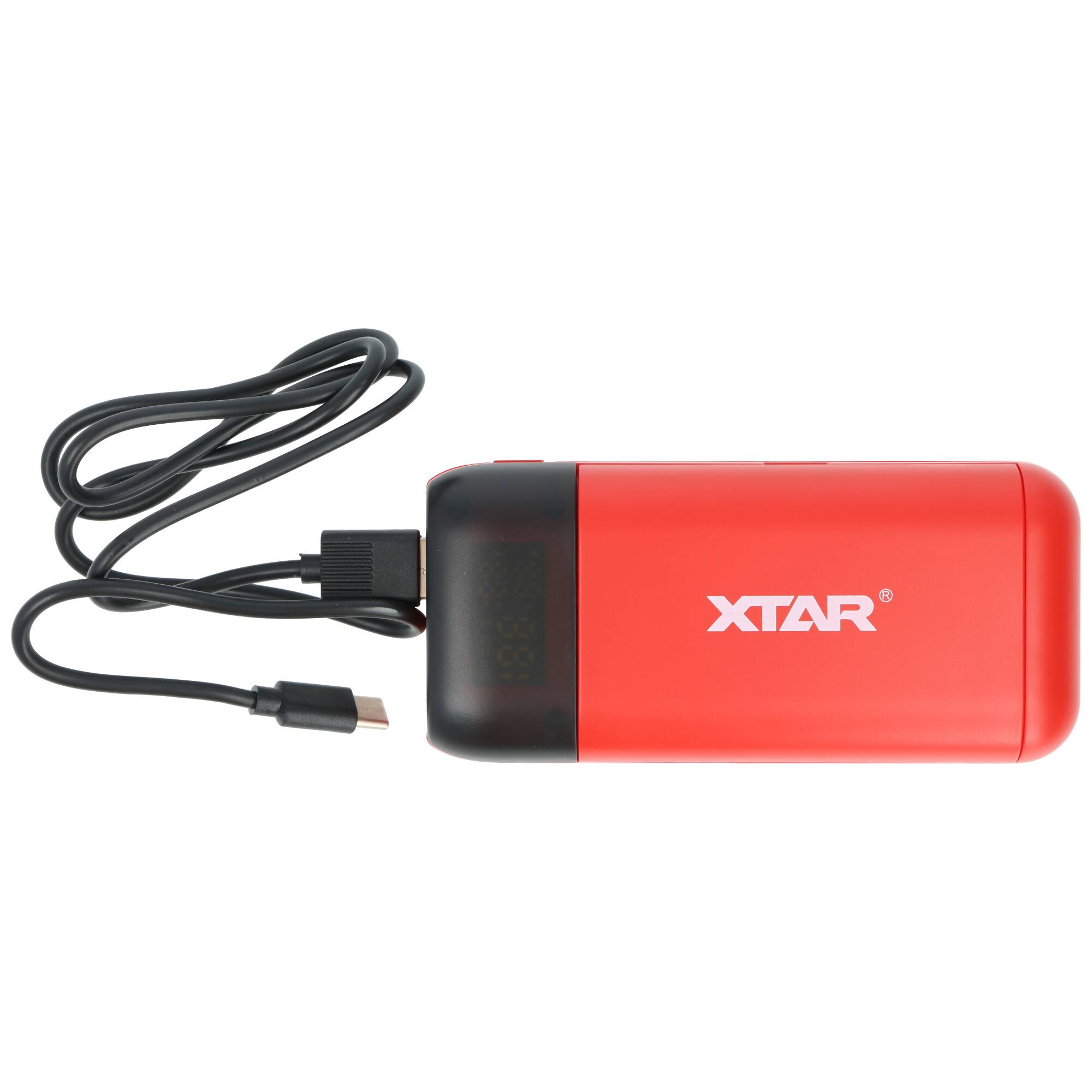 XTAR PB2SL 2-fach Ladegerät und Powerbank, für Li-Ionen Akkus, mit Display, für 18650, 21700 geschützte Akkus, QC3.0, PD