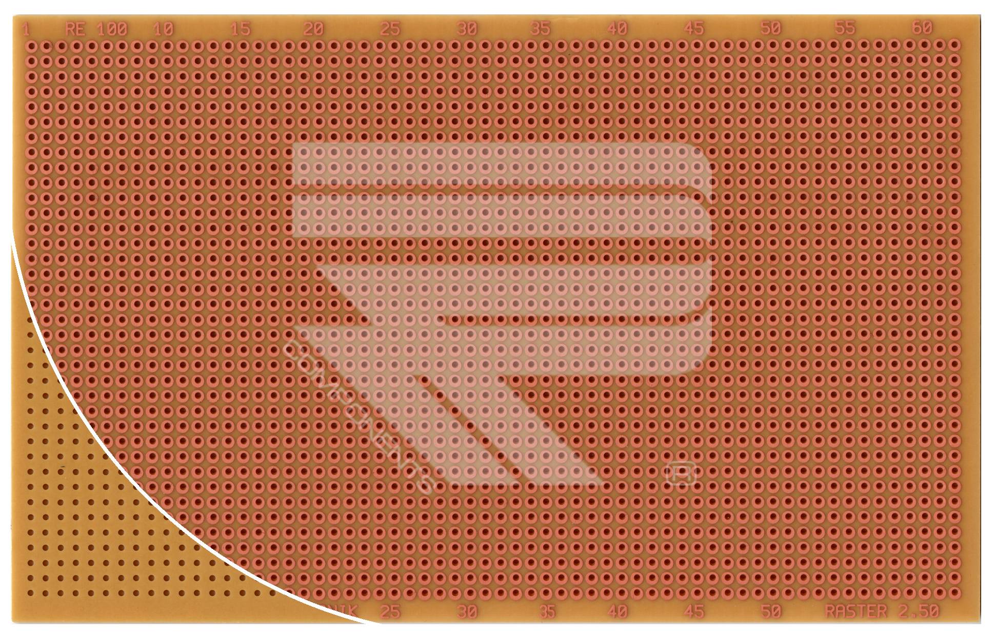 Roth Elektronik RE100-HP Laborkarte Hartpapier RM 2,50 mm 37 x 62 Lötinseln