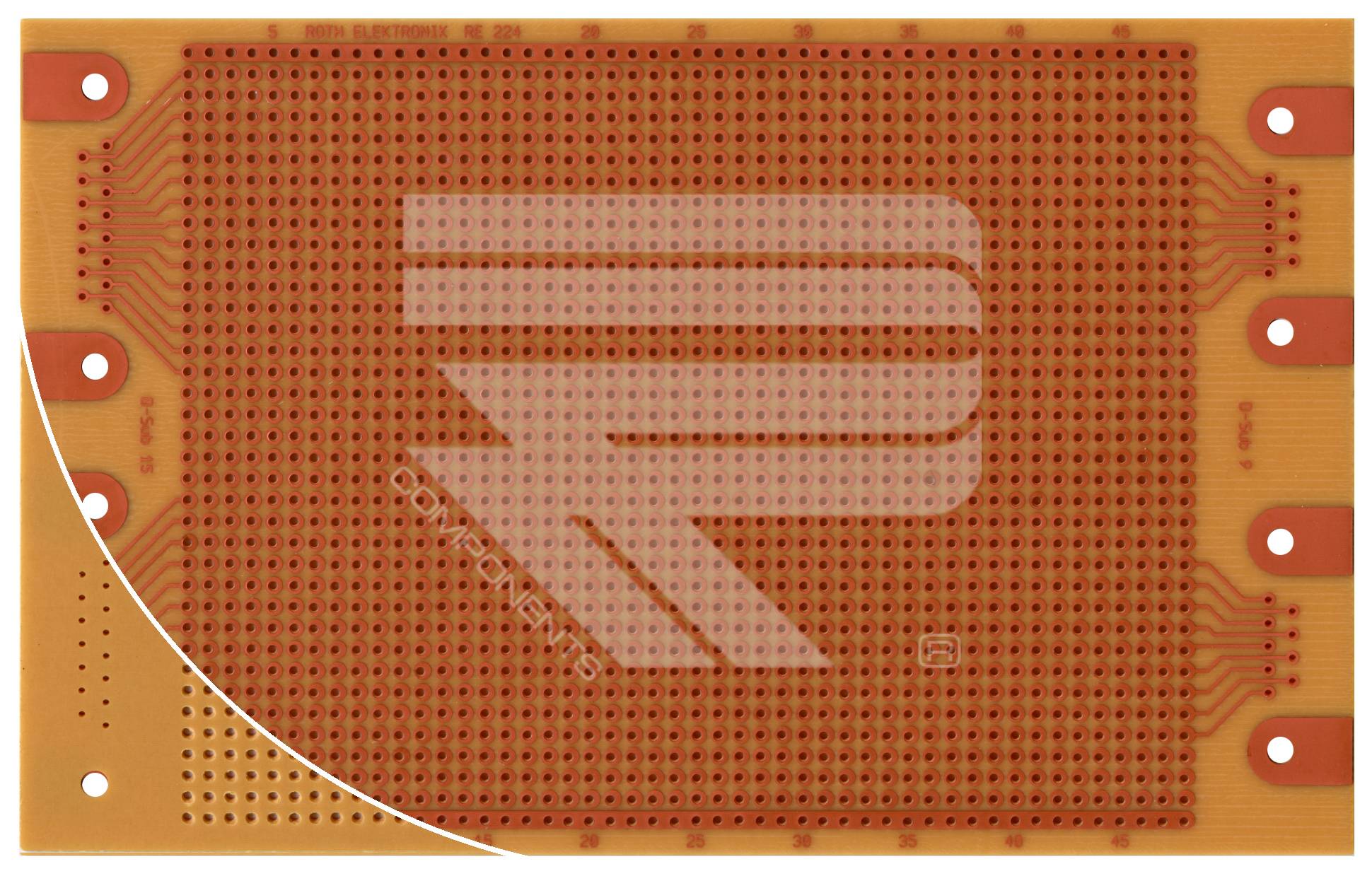 Roth Elektronik RE224-HP Laborkarte Hartpapier D-Sub Hartpapier RM 2,54 mm 9 & 15-pol.