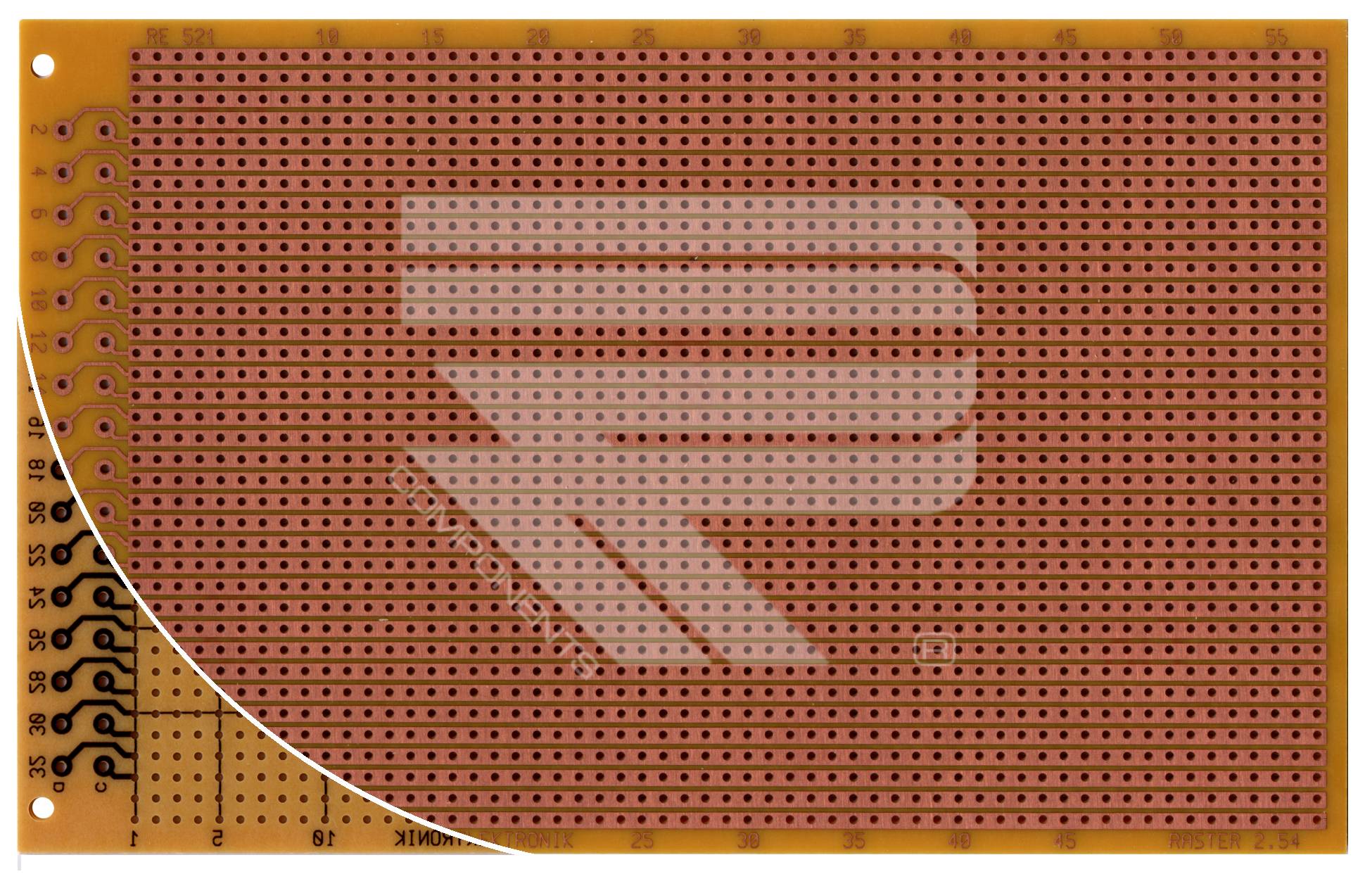 Roth Elektronik RE521-HP Laborkarte Hartpapier RM 2,54 mm 32-pol. Streifen