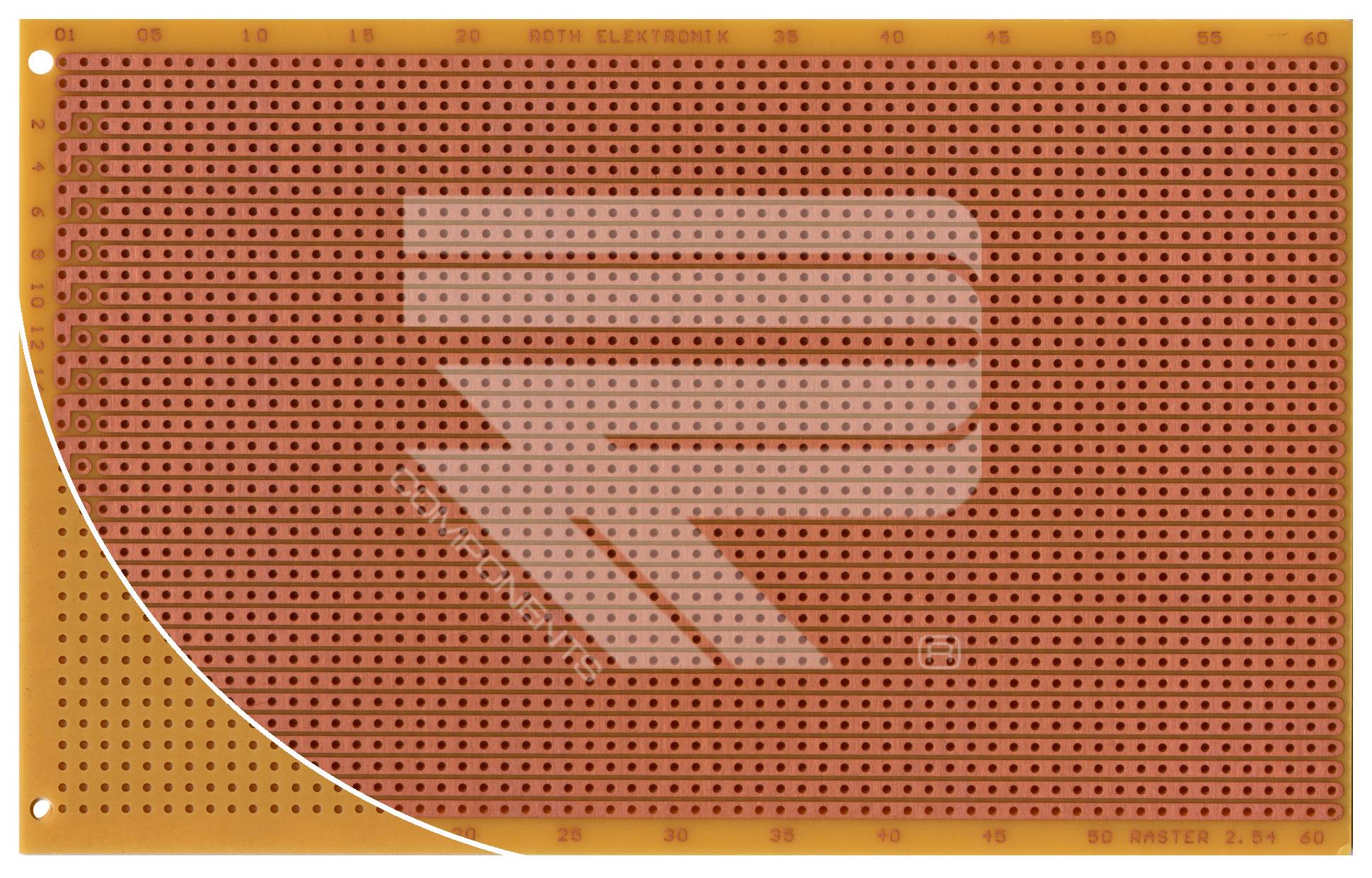 Roth Elektronik RE524-HP Laborkarte Hartpapier RM 2,54 mm 32-pol. Streifen