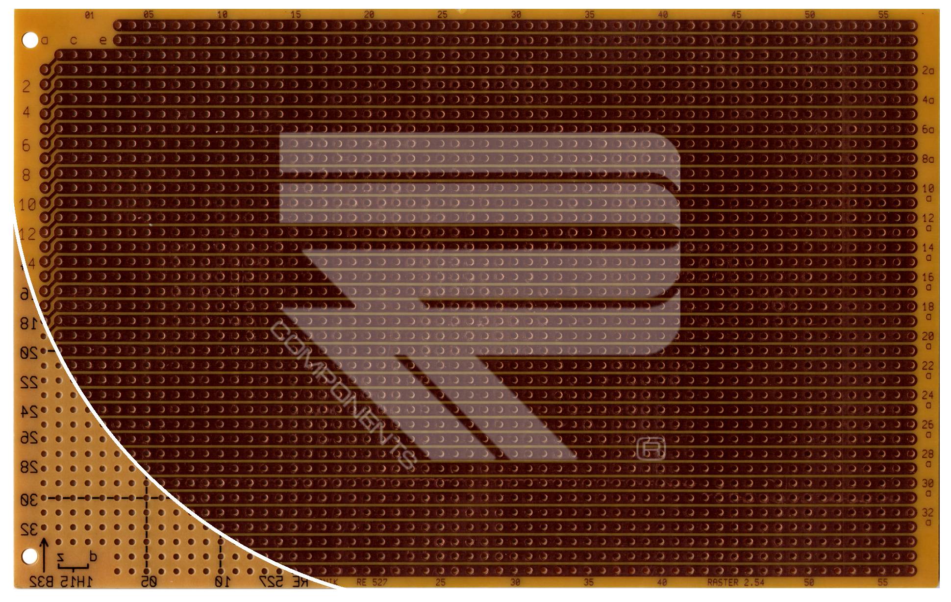 Roth Elektronik RE527-HP Laborkarte Hartpapier RM 2,54 mm Streifen