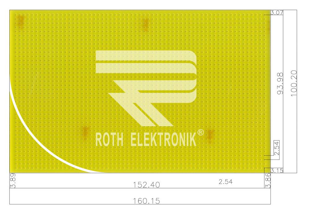 Roth Elektronik RE2011-LF Lochrasterkarte Epoxyd RM 2,54 mm ohne CU