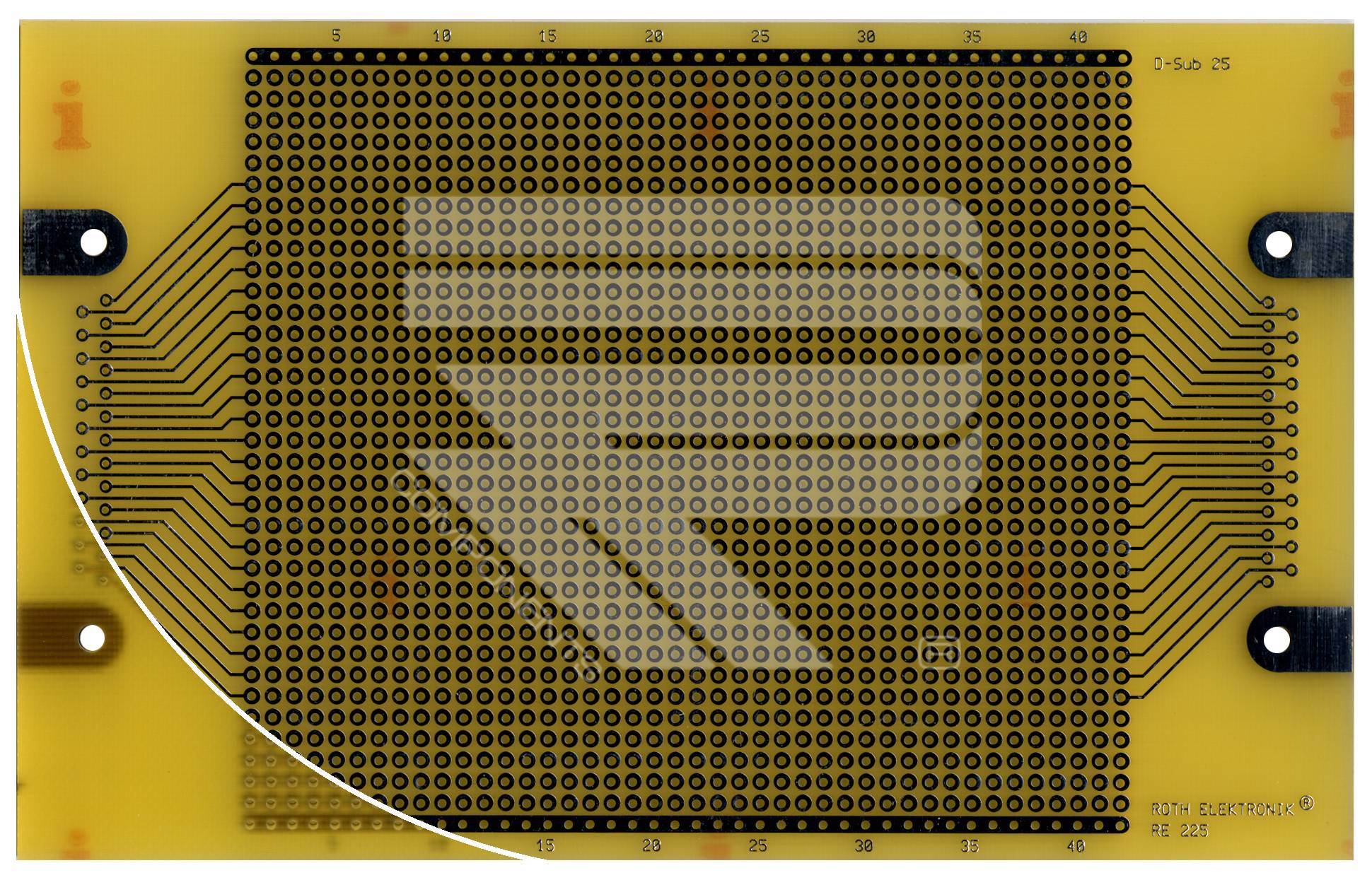 Roth Elektronik RE225-LF Laborkarte Epoxyd RM 2,54 mm D-Sub 25-pol.