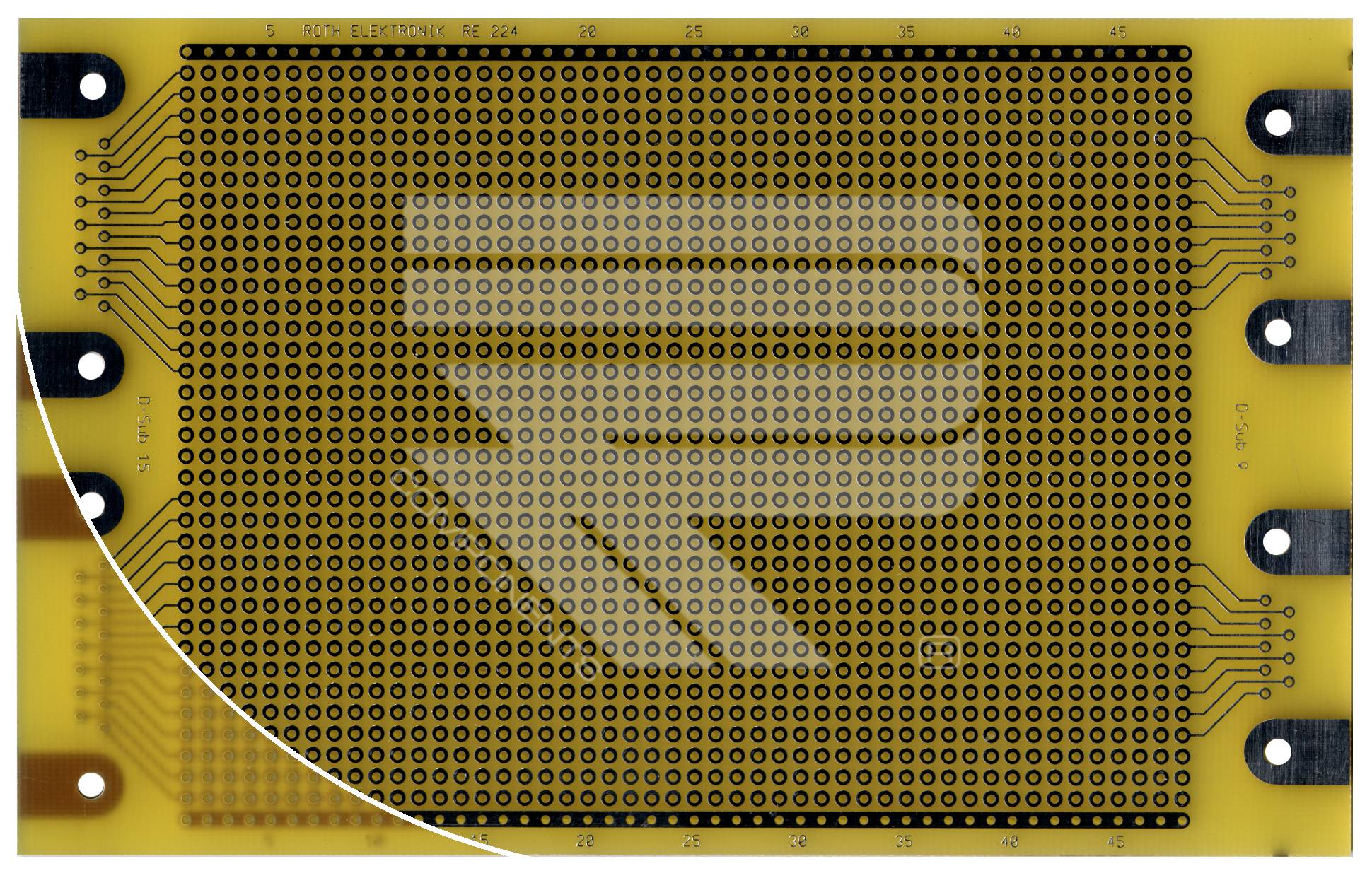 Roth Elektronik RE224-LF Laborkarte Epoxyd RM 2,54 mm D-Sub 9 & 15 pol.