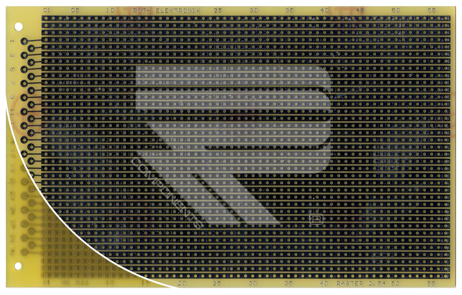 Roth Elektronik RE522-LF Laborkarte Epoxyd RM 2,54 mm 31-pol. Streifen