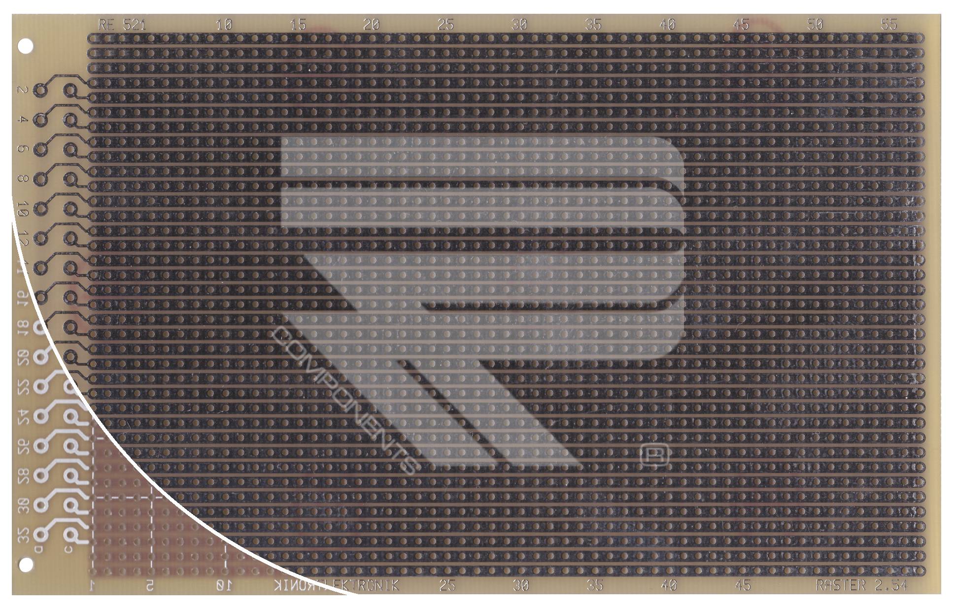 Roth Elektronik RE521-LF Laborkarte Epoxyd RM 2,54 mm 32-pol. Streifen