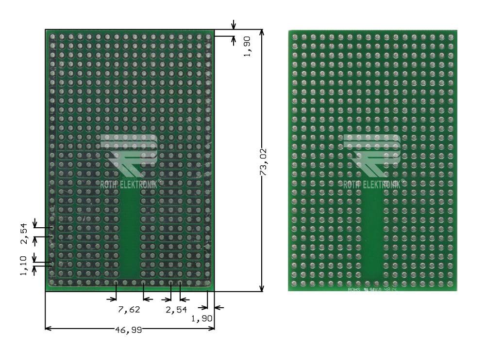 Roth Elektronik RE944-S3 Bread Board 28-Pin-Sockel 46,99 x 73,02 mm