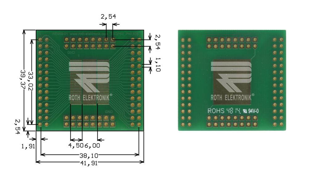 Roth Elektronik RE969-01 Adapter TSOP56 P=0,635 mm RM 2,54 mm