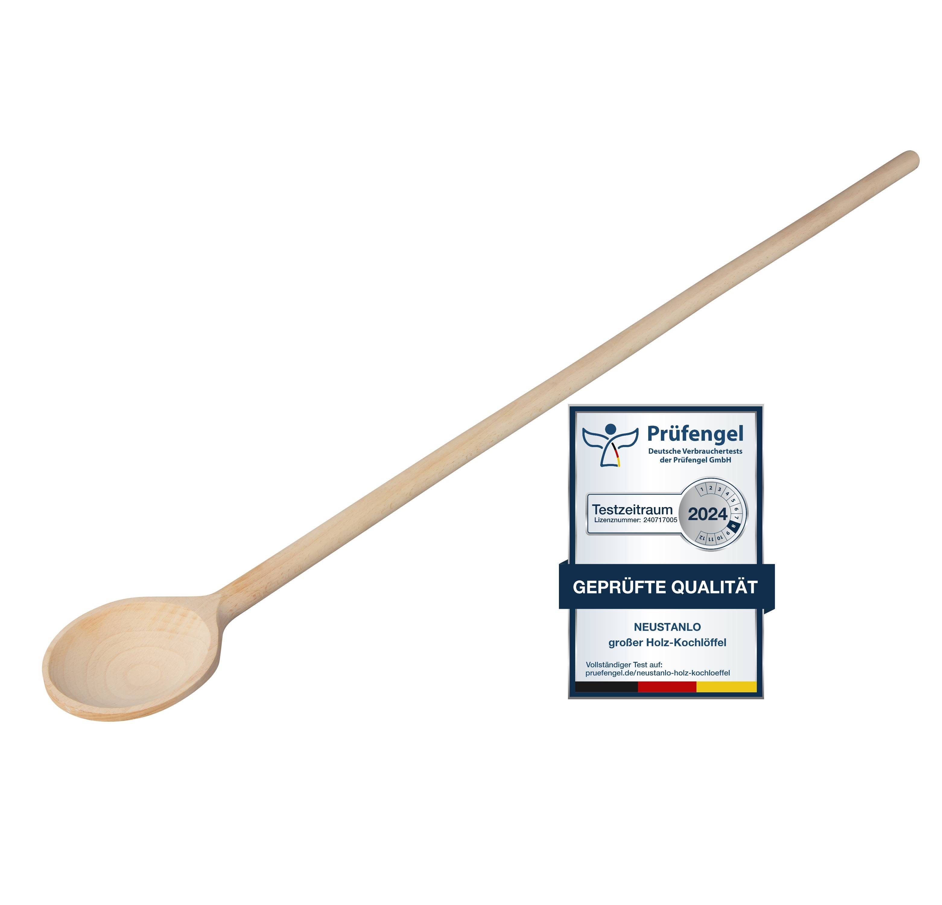 Neustanlo | extra großer Holz-Kochlöffel | Maischelöffel | 60 cm lang | Robuster und hygienischer Küchenhelfer aus Buchenholz | Umrühren in Töpf