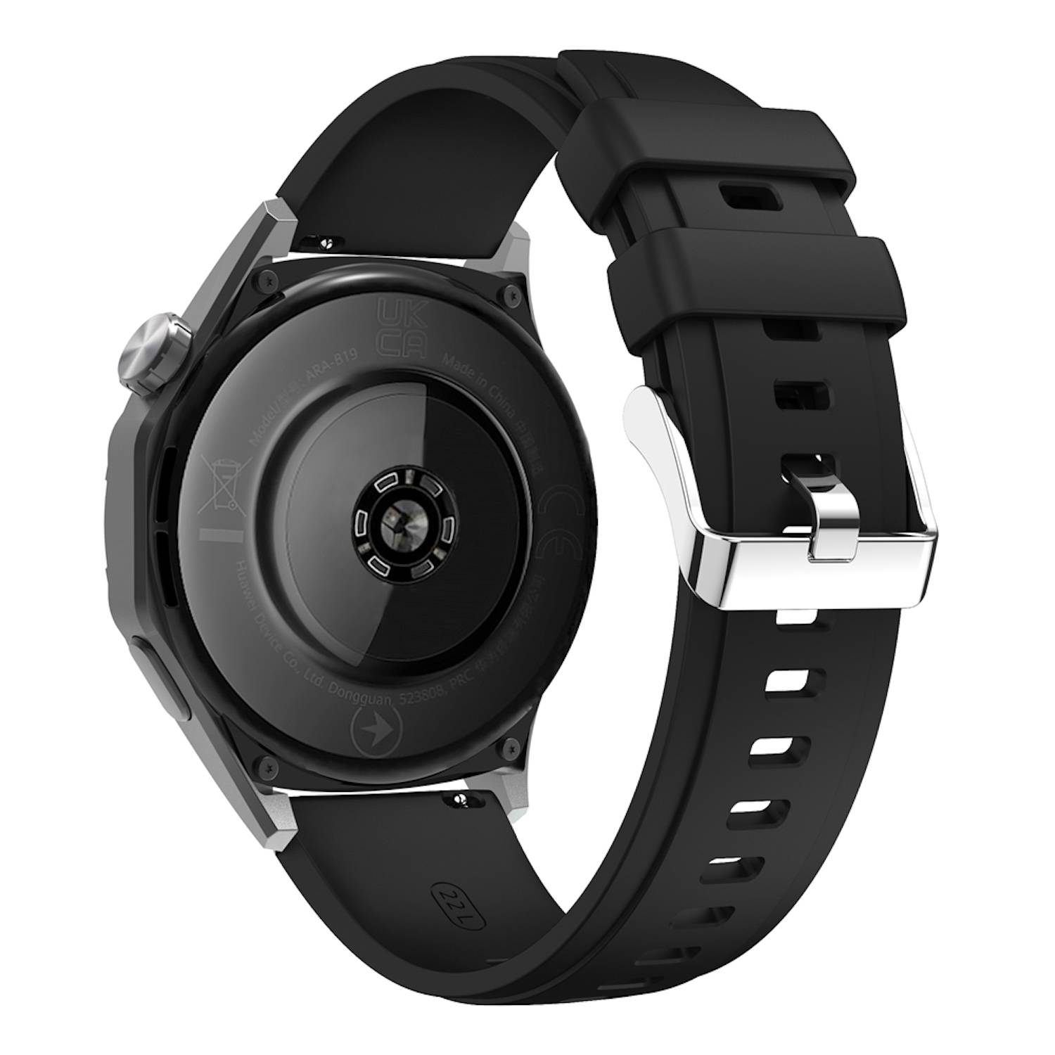 Für Huawei Watch GT 5 46mm Design 18mm Sport Silikon Smart Watch Armband Schwarz
