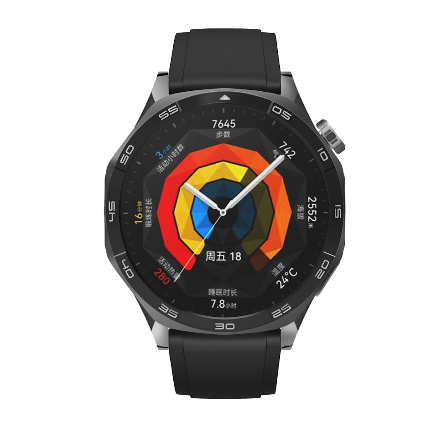 Für Huawei Watch GT 5 46mm Design 18mm Sport Silikon Smart Watch Armband Schwarz
