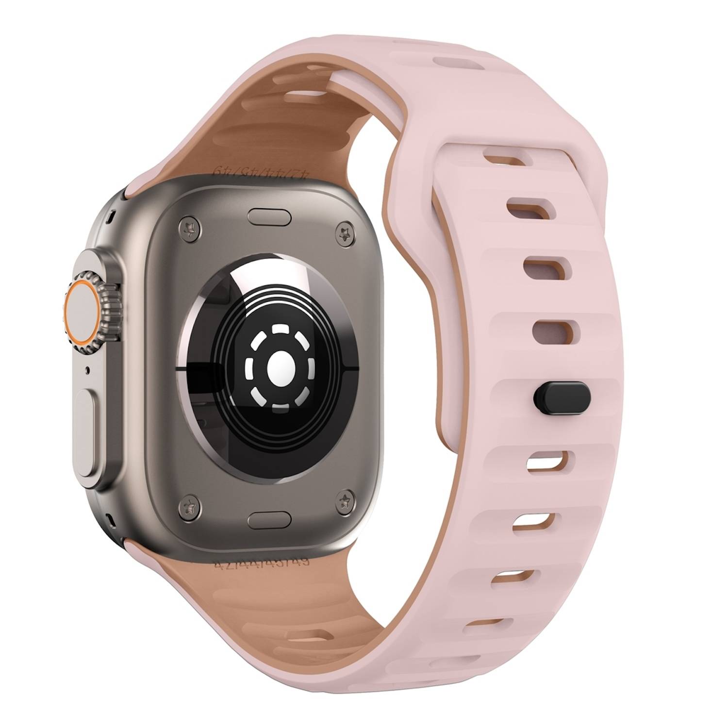 Für Apple Watch SE 2023 44mm Silikon Wellenstruktur Armband Rosa