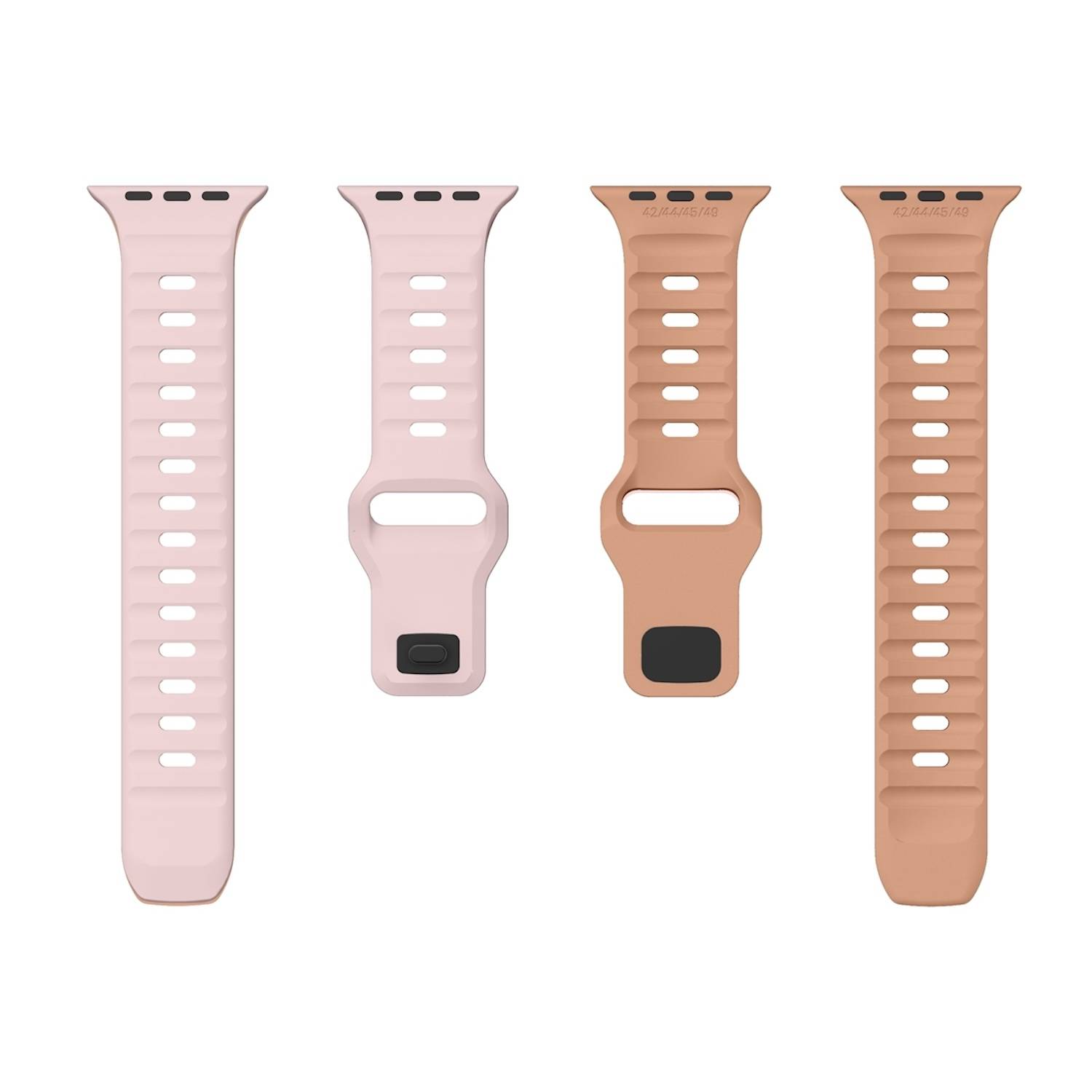 Für Apple Watch SE 2023 44mm Silikon Wellenstruktur Armband Rosa