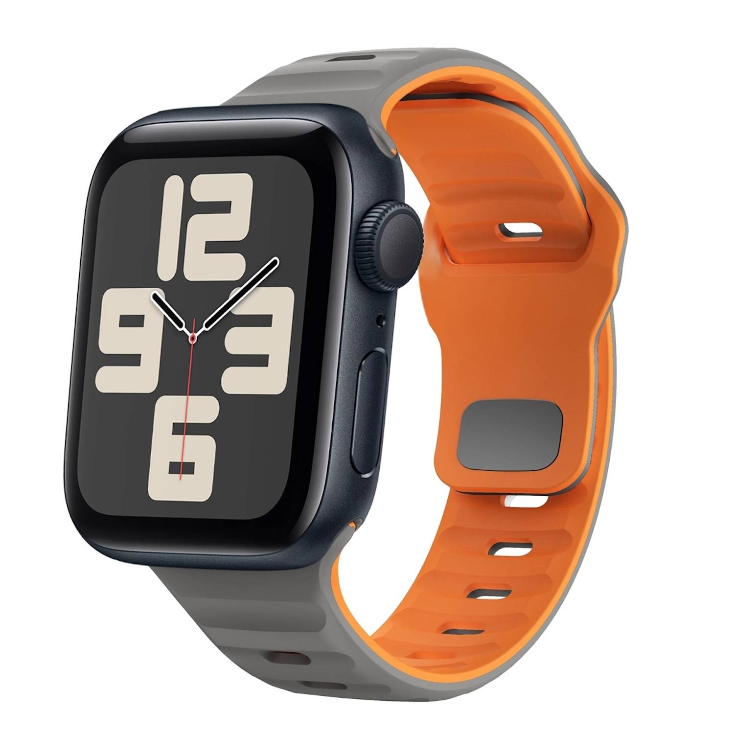 Für Apple Watch SE 2023 44mm Silikon Wellenstruktur Armband Grau