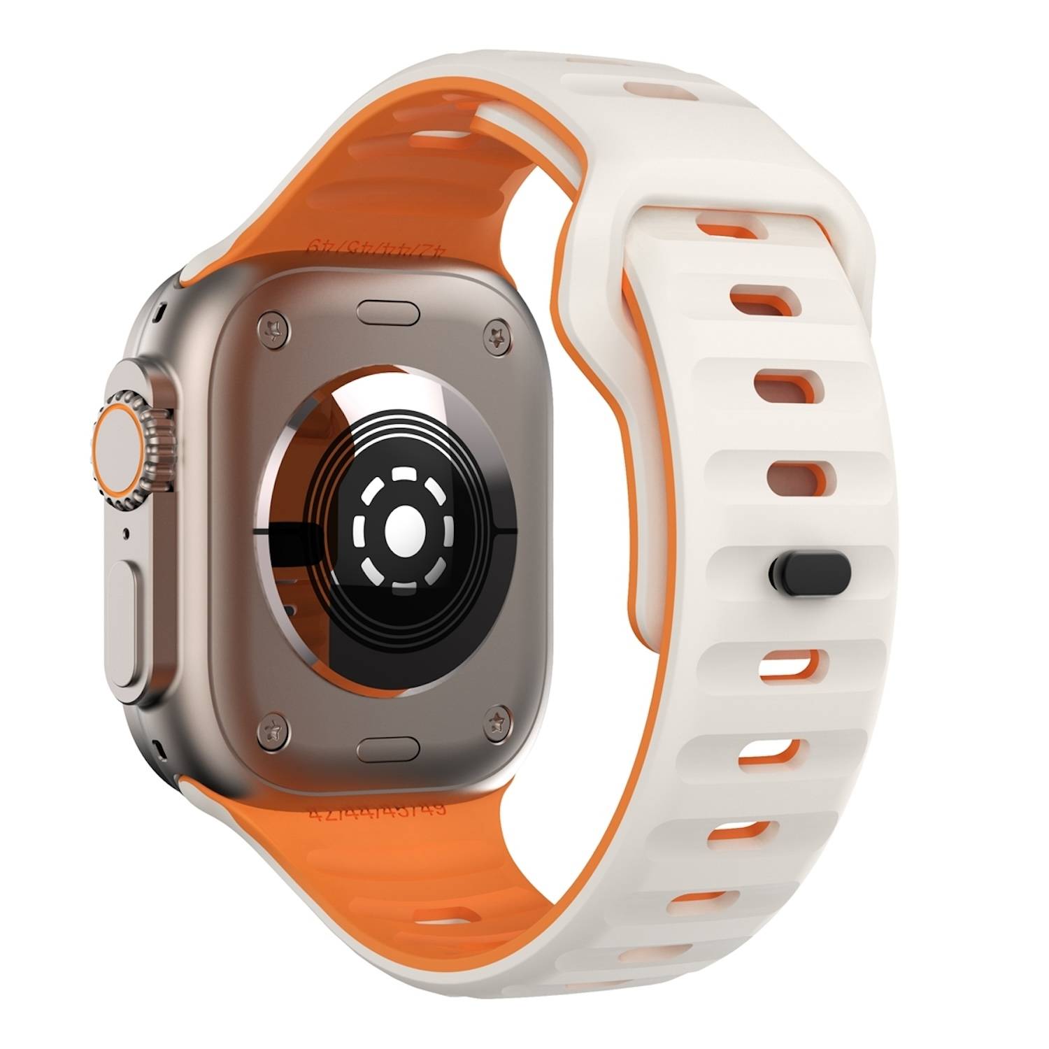 Für Apple Watch Ultra 2 / 1 49mm Silikon Design Wellenstruktur Armband Beige / Orange