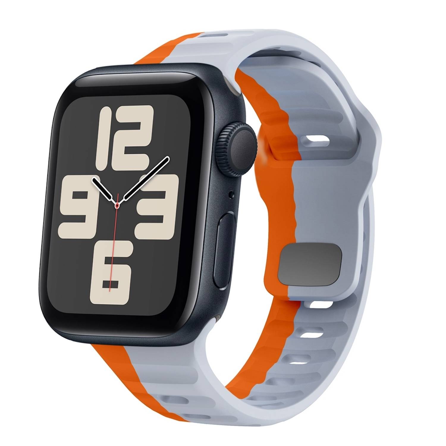 Für Apple Watch SE 2023 44mm Silikon Wellenstruktur Armband Grau
