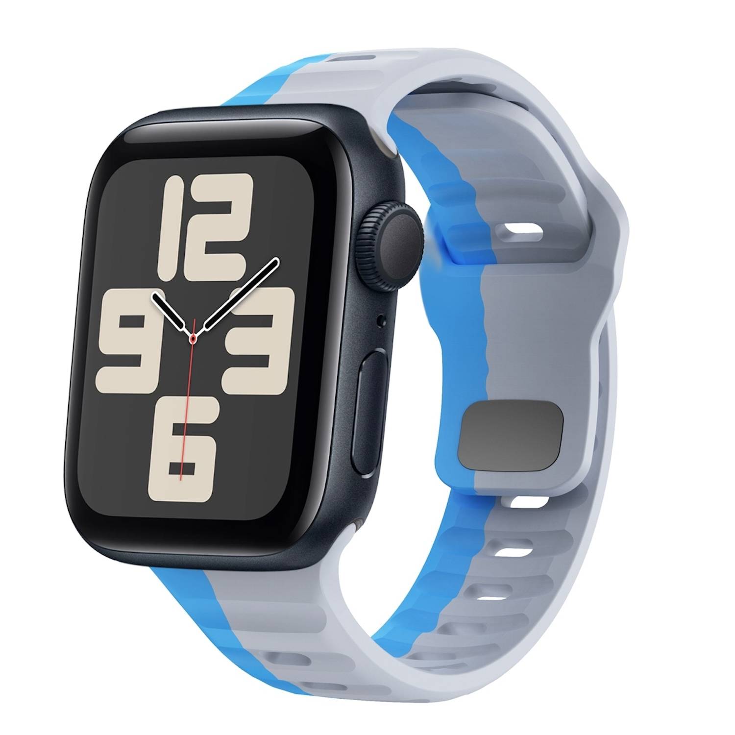 Für Apple Watch SE 2023 44mm Silikon Wellenstruktur Armband Grau