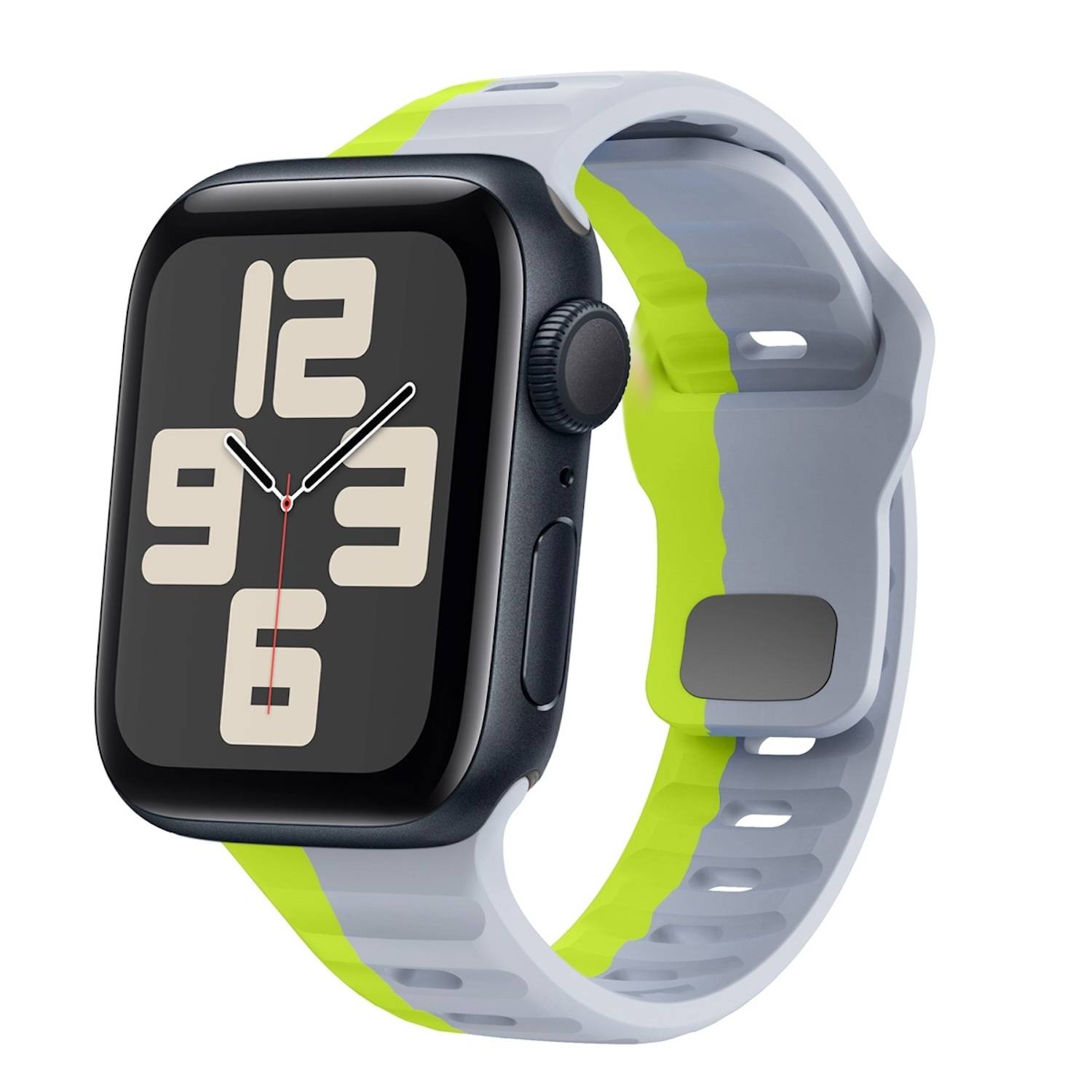 Für Apple Watch SE 2023 44mm Silikon Wellenstruktur Armband Grau