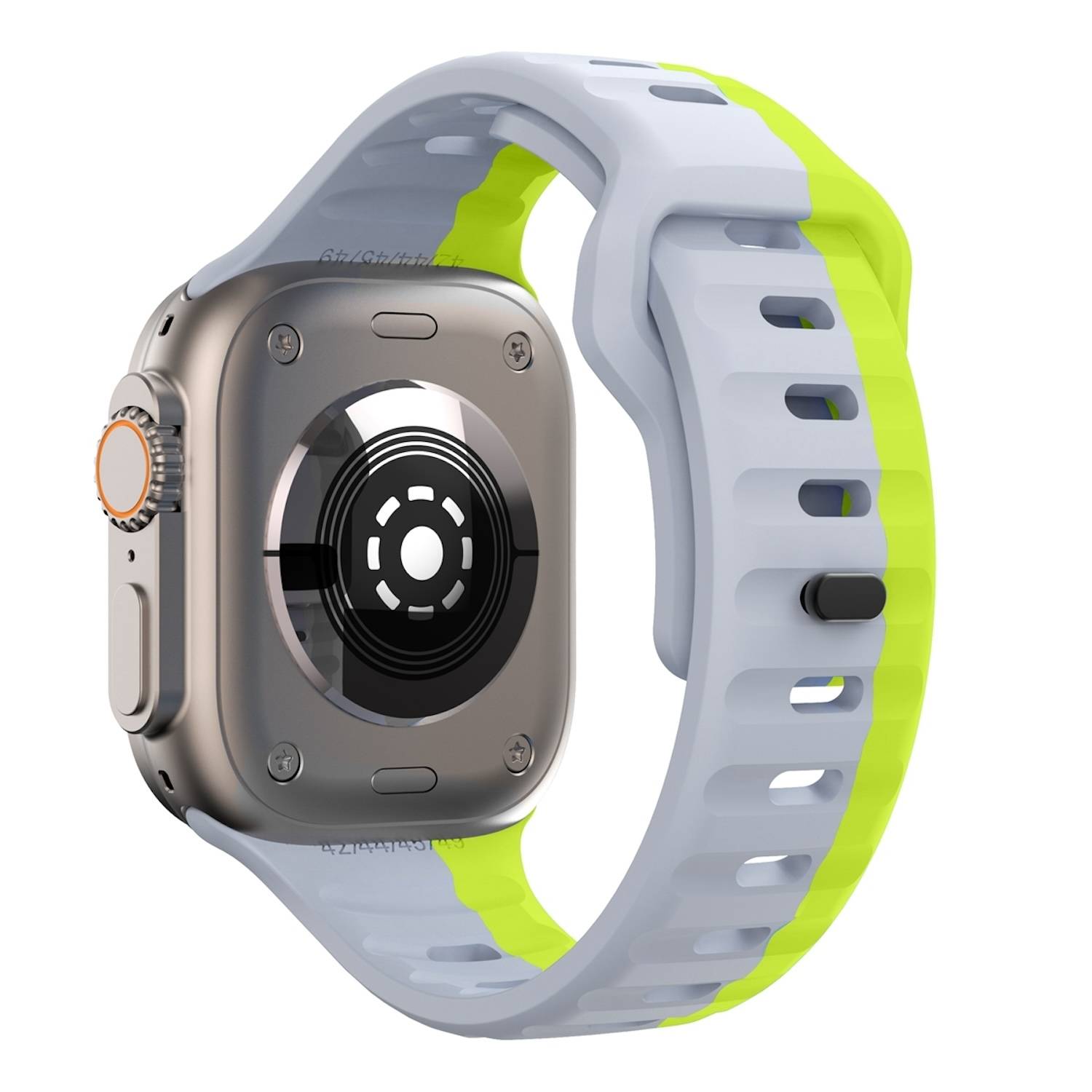 Für Apple Watch SE 2023 44mm Silikon Wellenstruktur Armband Grau