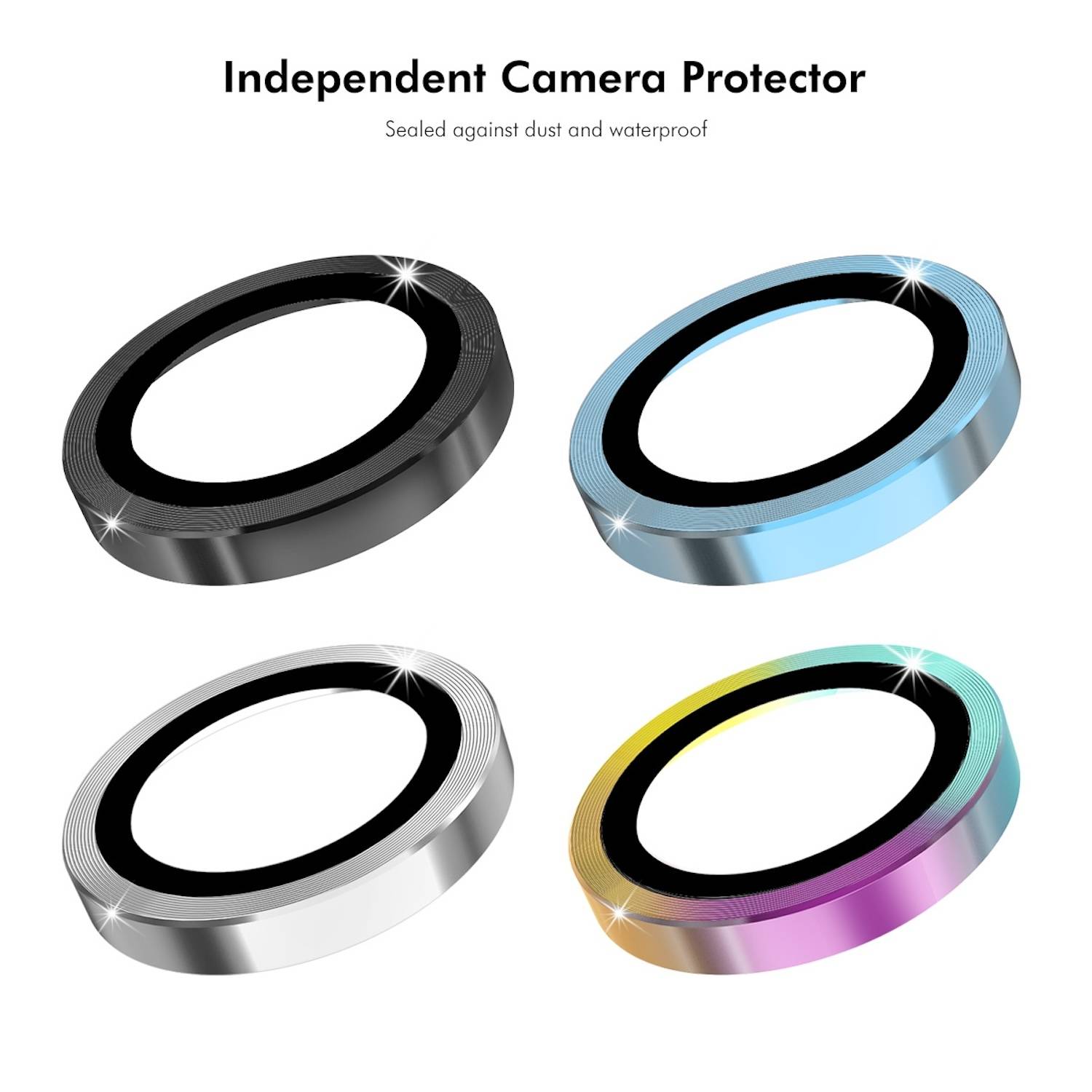 Für Apple iPhone 16 / 16 Plus Aluminium Ring Kamera + H9 Tempered Hart Glas Silber