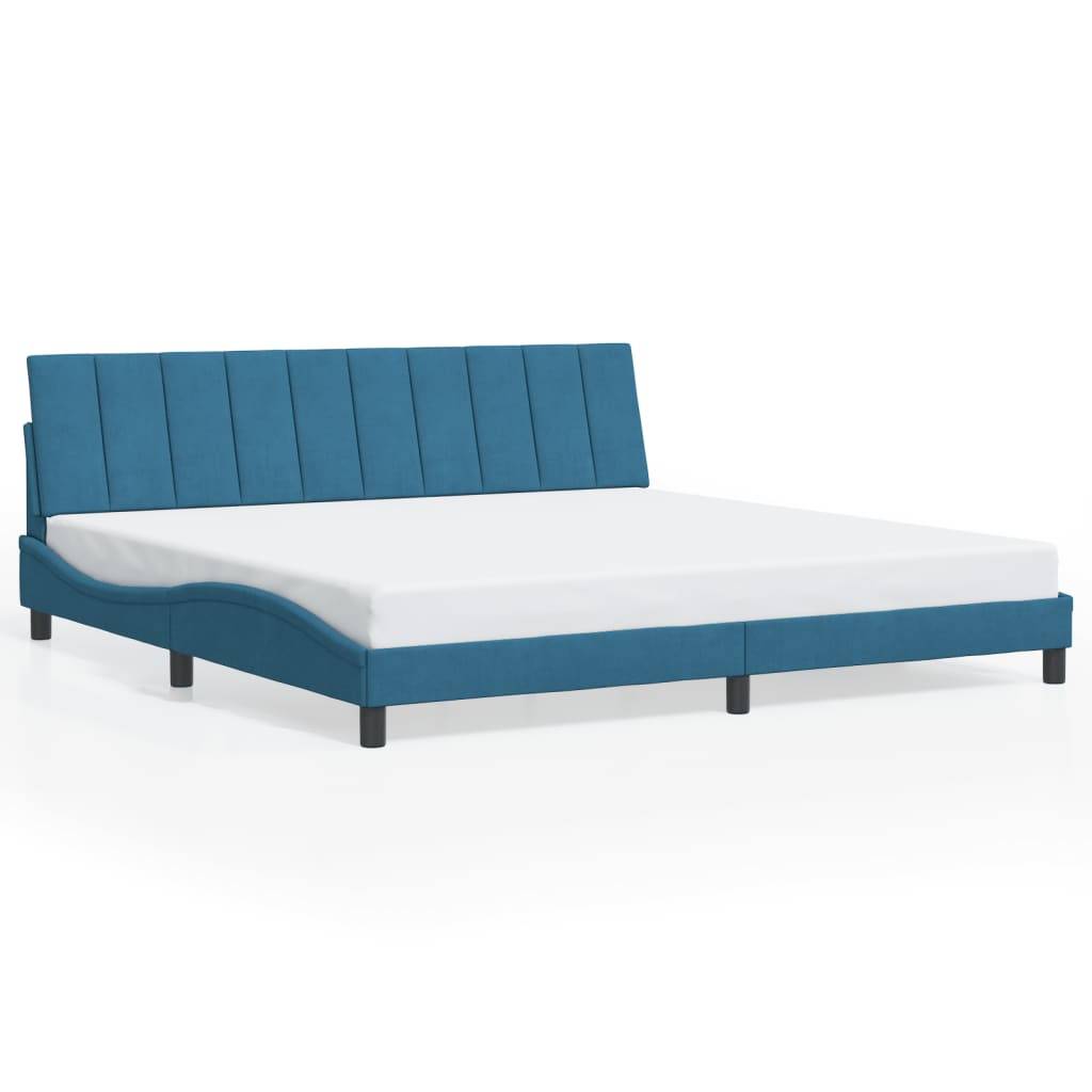vidaXL Bettgestell ohne Matratze "Hanko" Blau 200x200 cm Samt