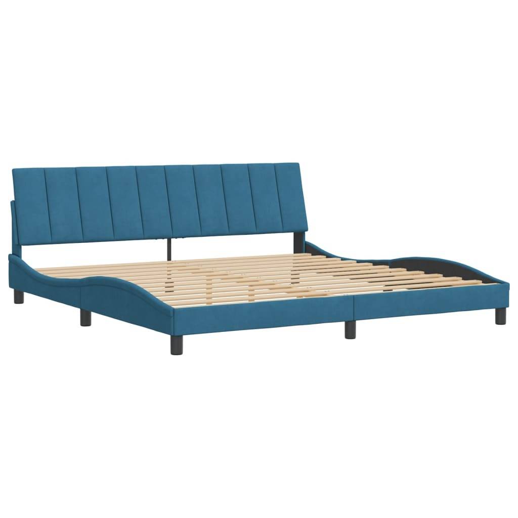 vidaXL Bettgestell ohne Matratze "Hanko" Blau 200x200 cm Samt