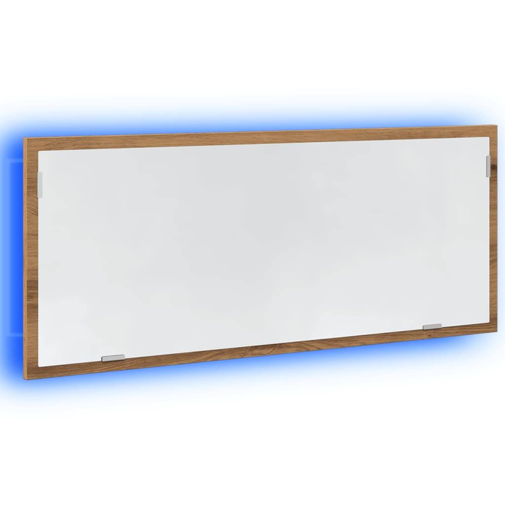 vidaXL LED-Badspiegel Artisan-Eiche 100x8,5x37 cm Holzwerkstoff
