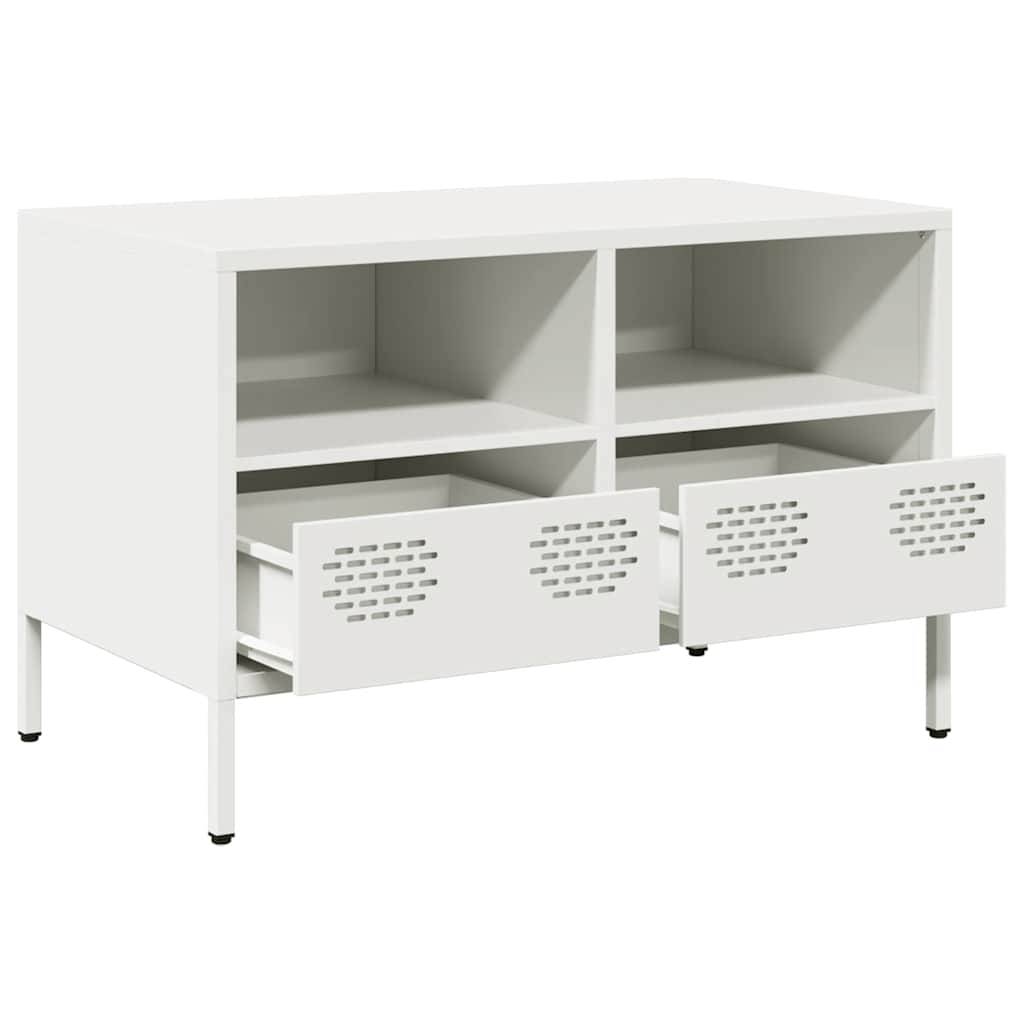 vidaXL TV-Schrank Weiß 68x39x43,5 cm Kaltgewalzter Stahl