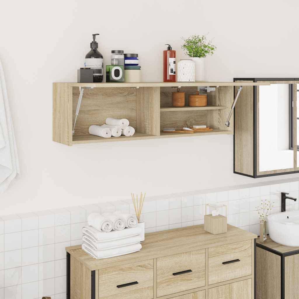 vidaXL Bad-Wandschrank Sonoma-Eiche 100x25x30 cm Holzwerkstoff