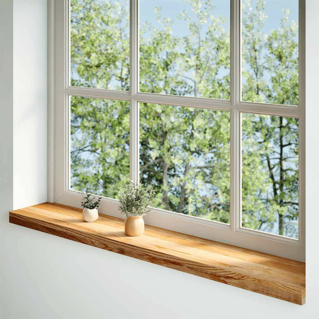 vidaXL Fensterbänke 2 Stk. Hellbraun 160x20x2 cm Massivholz Eiche
