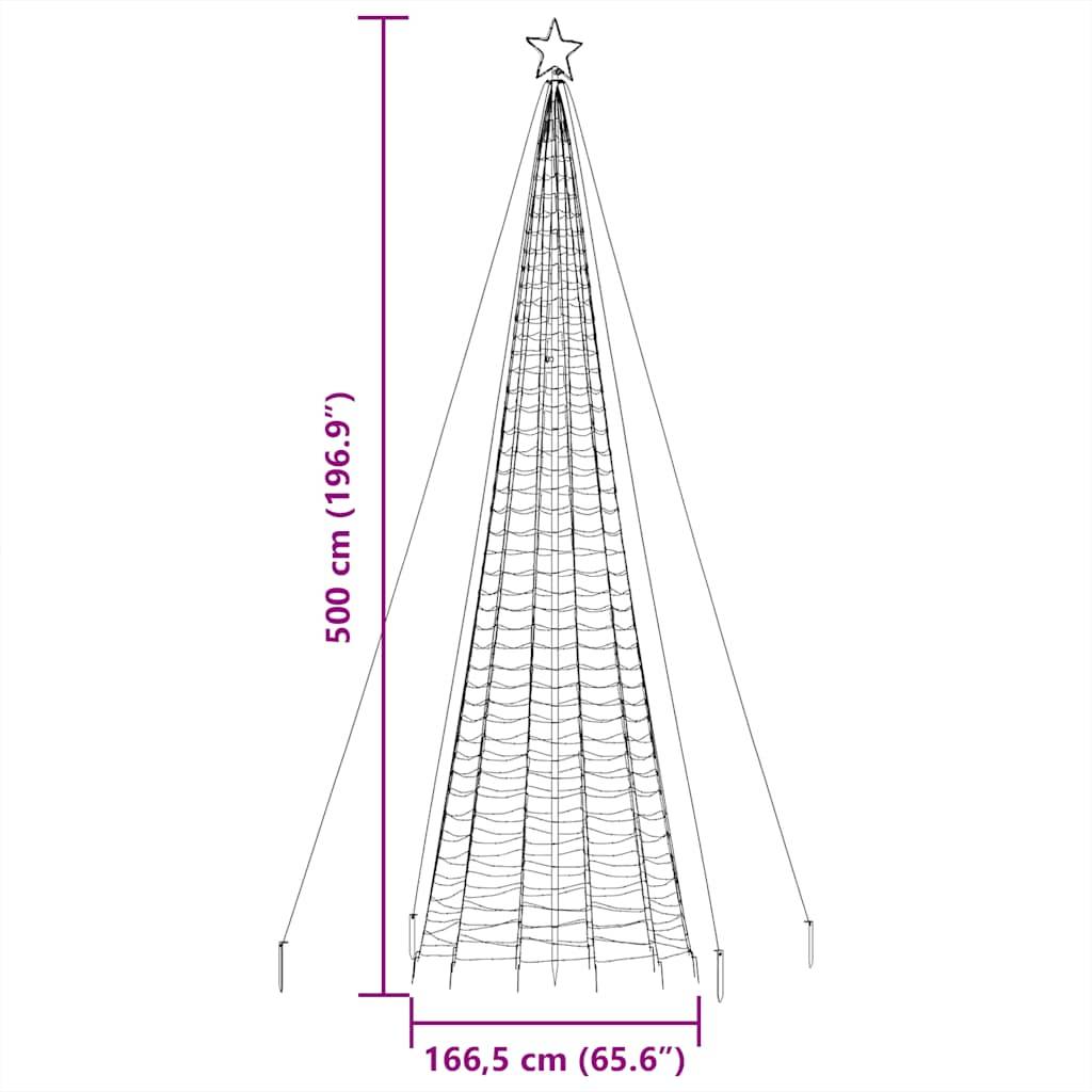 vidaXL LED Weihnachtsbaum mit Erdspießen 1534 LEDs Warmweiß 500 cm