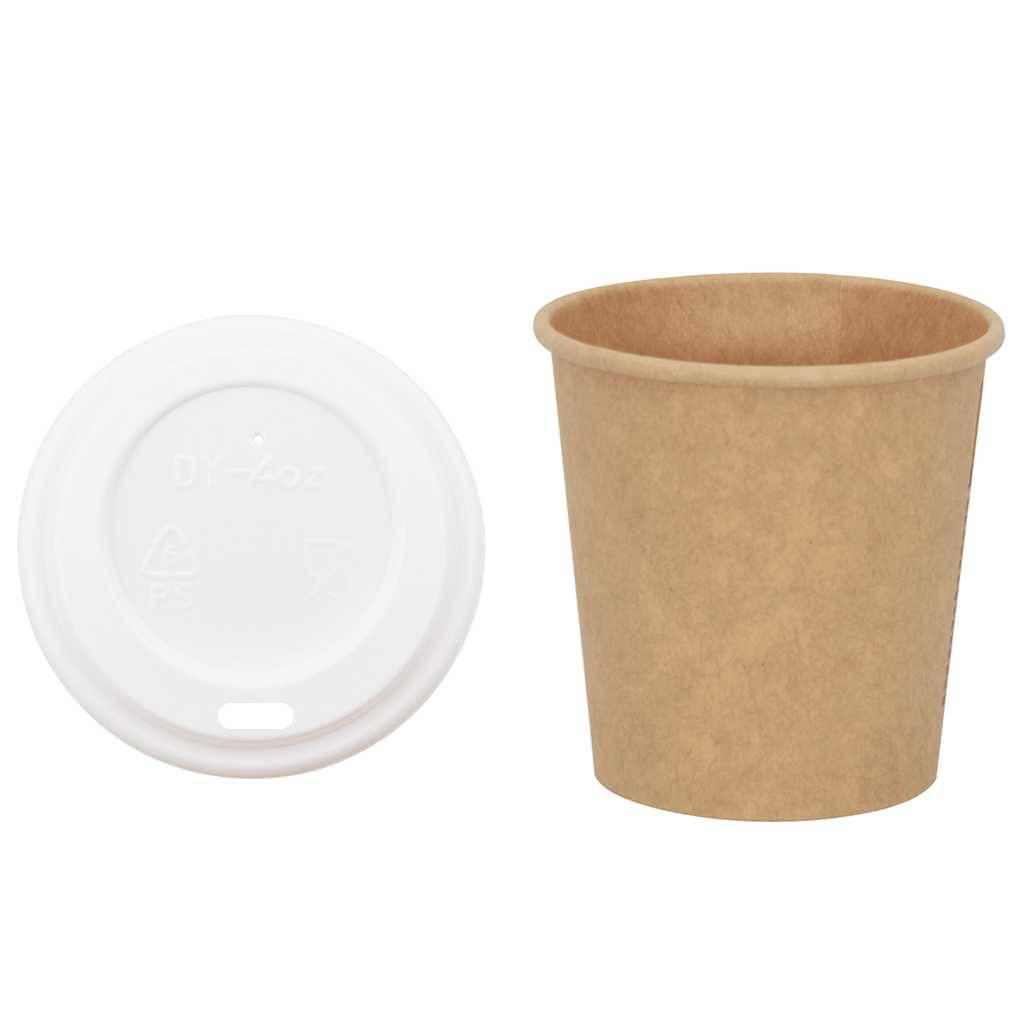 vidaXL Pappbecher mit Deckeln 1000 Stk. 4oz 100ml