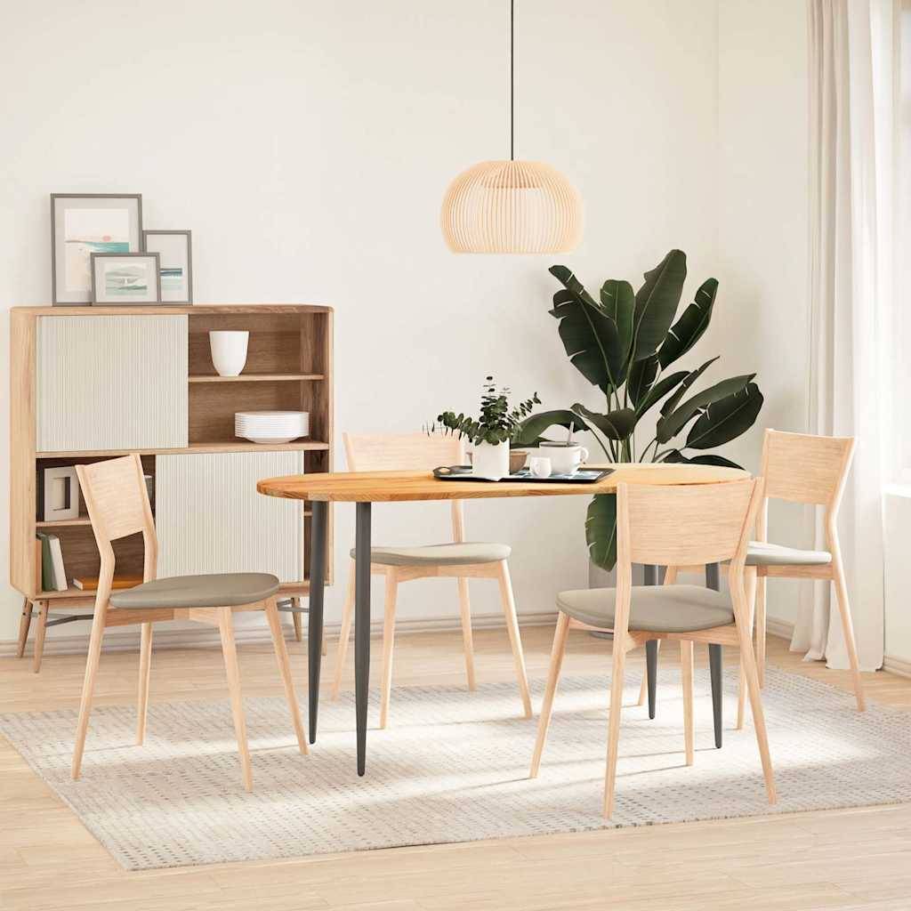 vidaXL Tischplatte Hellbraun 140x60x2 cm Massivholz Eiche Oval