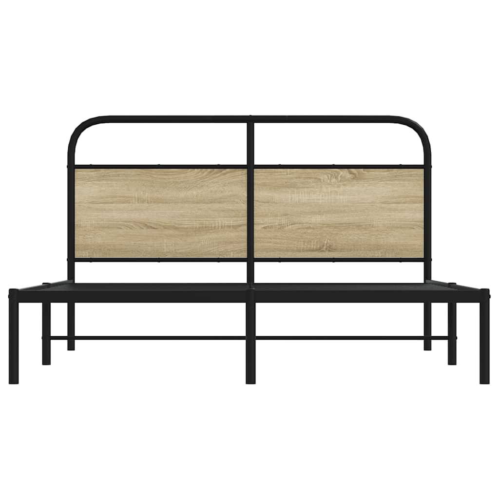 vidaXL Bettgestell ohne Matratze 150x200 cm Sonoma-Eiche Holzwerkstoff