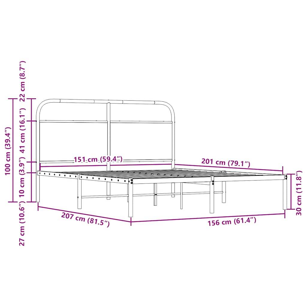 vidaXL Bettgestell ohne Matratze 150x200 cm Sonoma-Eiche Holzwerkstoff